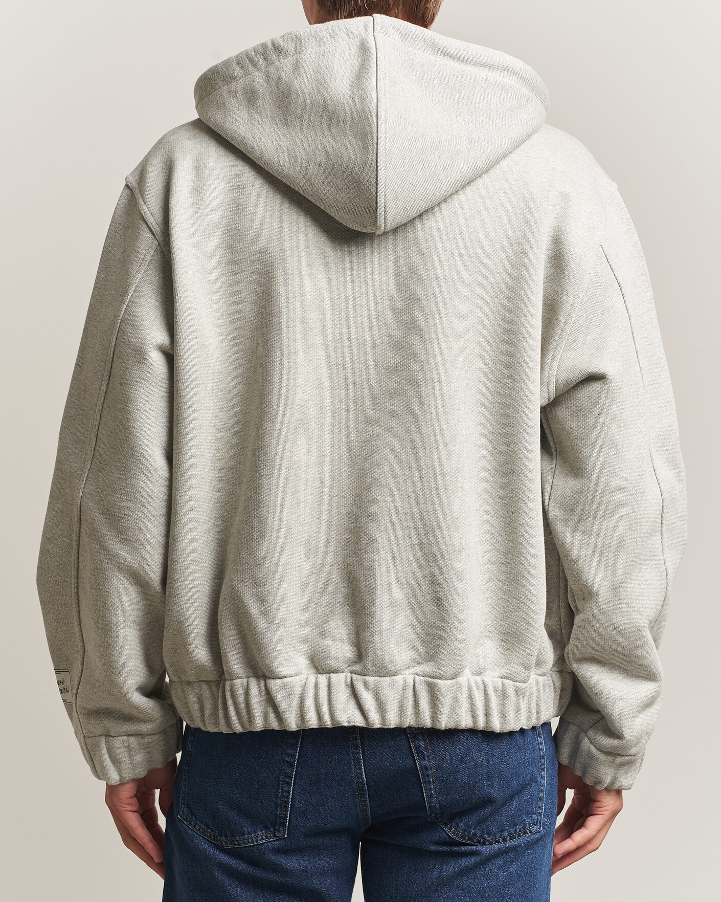 Herren | Pullover | AMI | Heritage Logo Full Zip Hoodie Light Grey Melange
