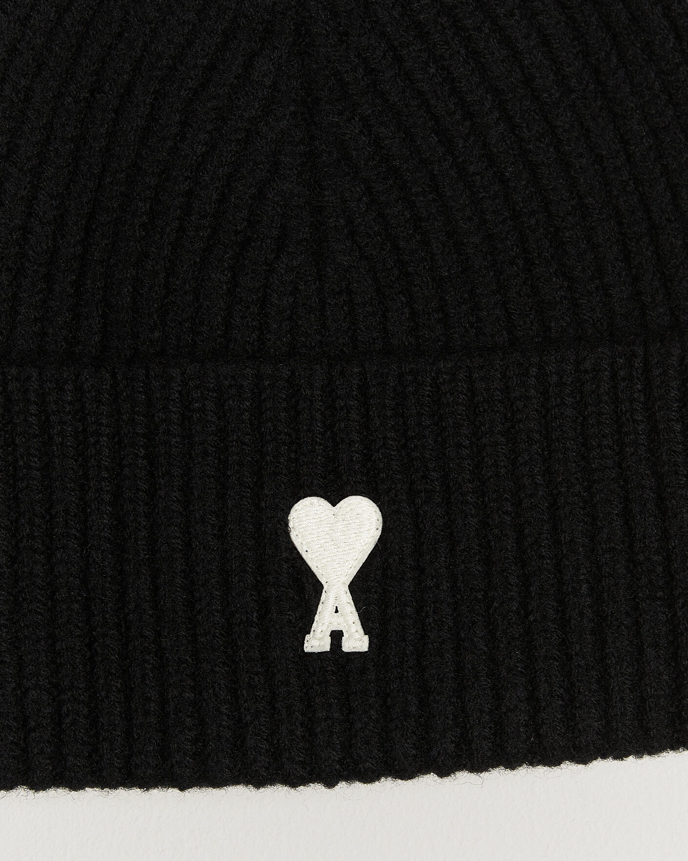 Herren | Mützen | AMI | Contrasted Heart Logo Beanie Black