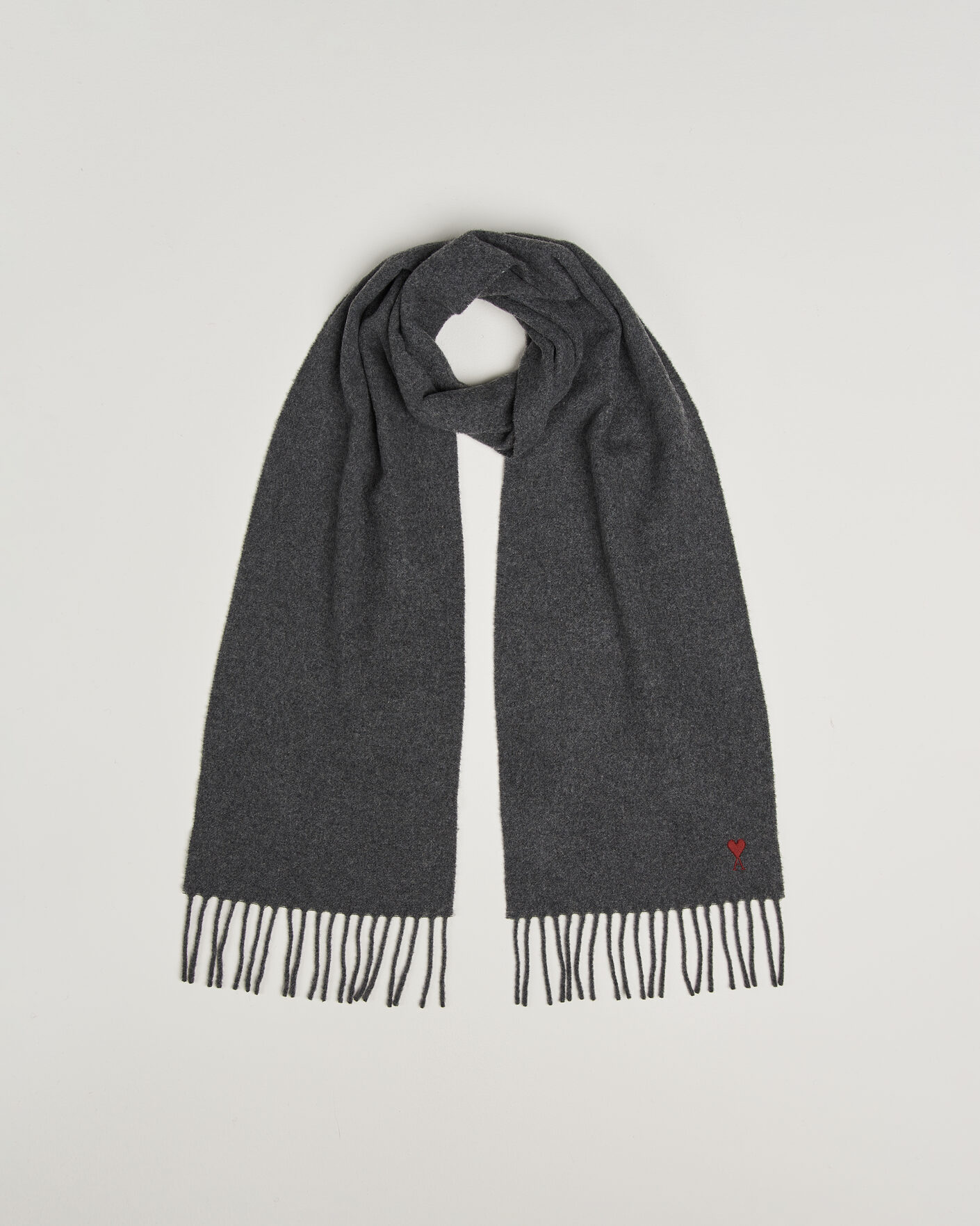 Herren | Schals | AMI | Heart Logo Scarf Grey Melange