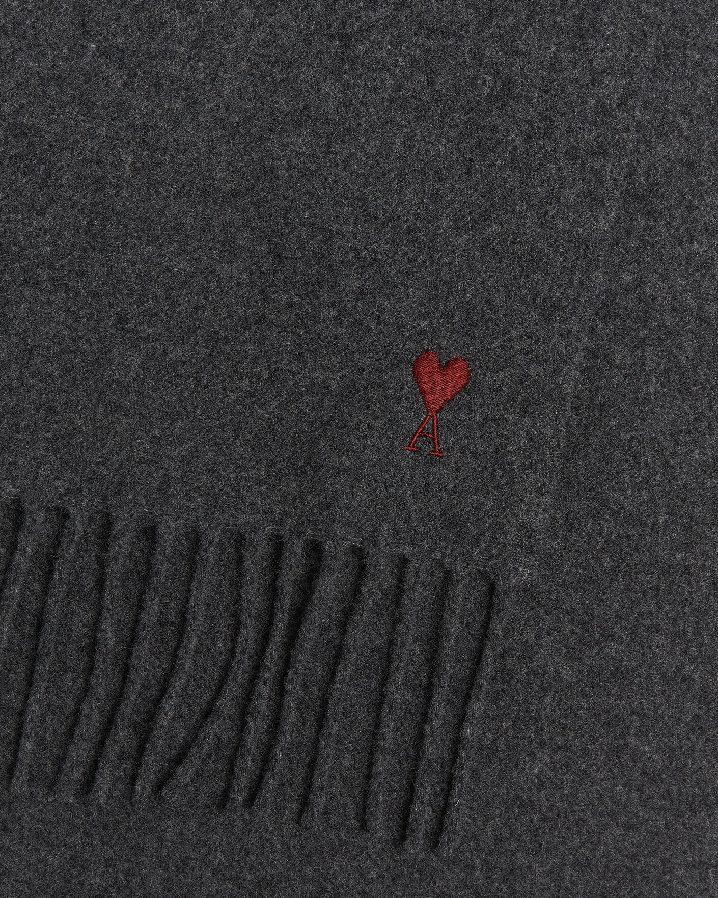 Herren | Schals | AMI | Heart Logo Scarf Grey Melange