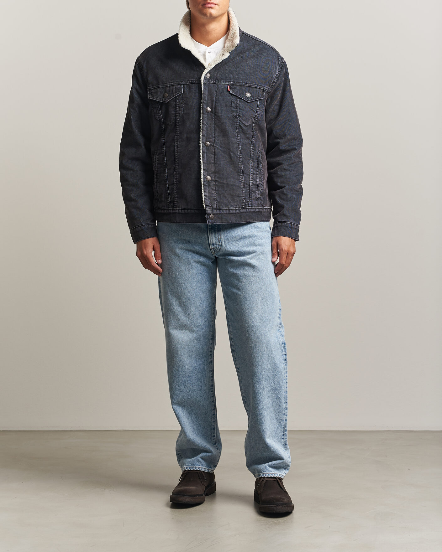 Herren | Jacken | Levi's | Type 3 Sherpa Trucker Worn-In Delft Steelhead