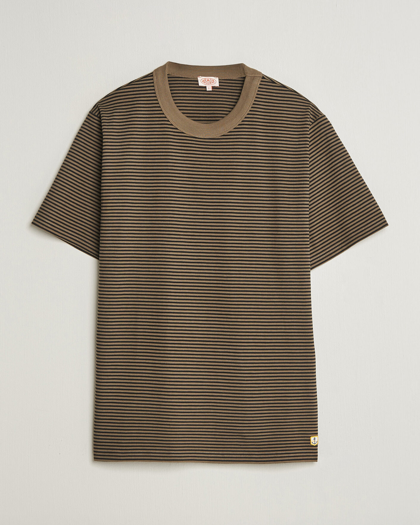 Herren | T-Shirts | Armor-lux | Héritage Callac Striped T-Shirt Olive/Black