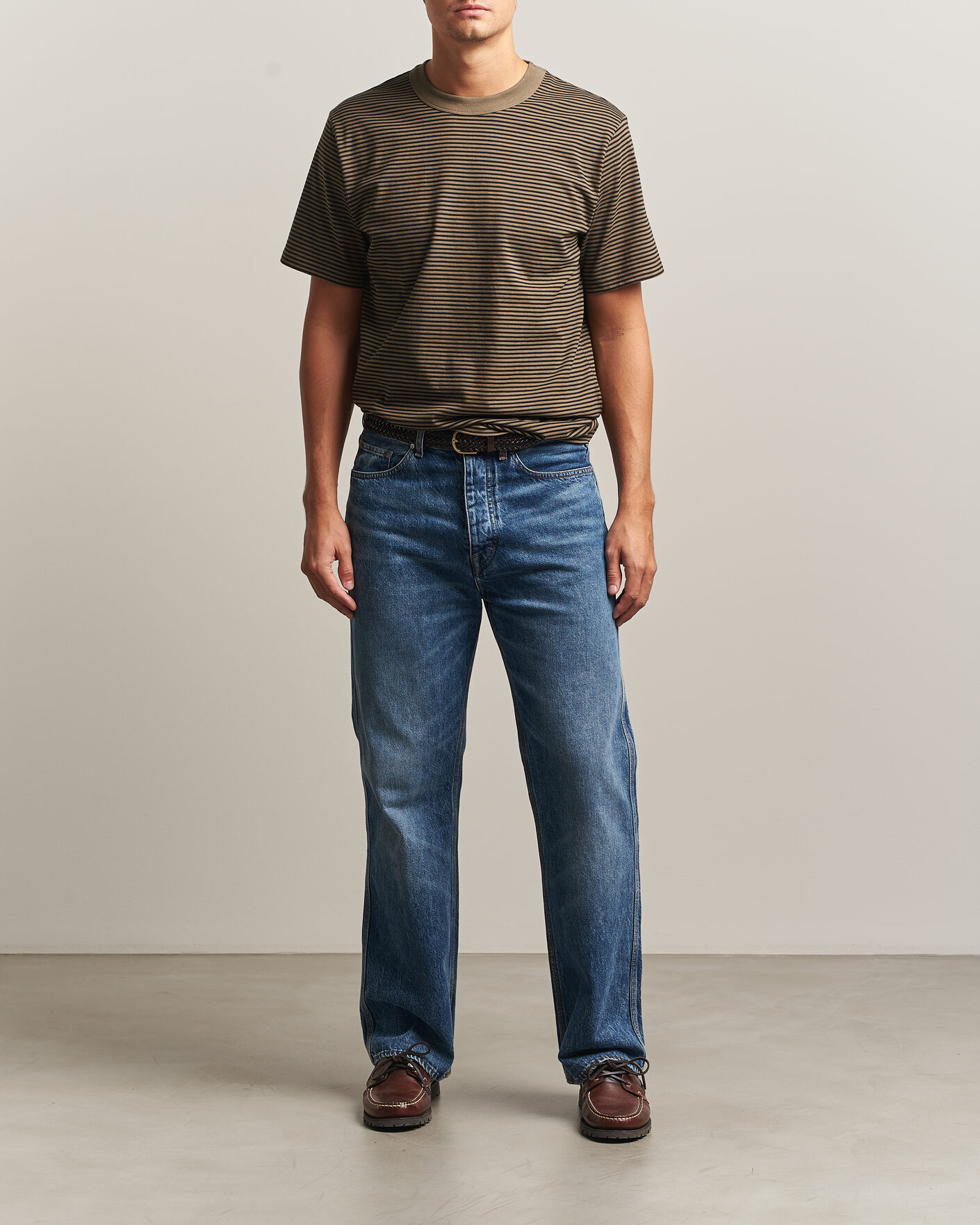 Herren | T-Shirts | Armor-lux | Héritage Callac Striped T-Shirt Olive/Black
