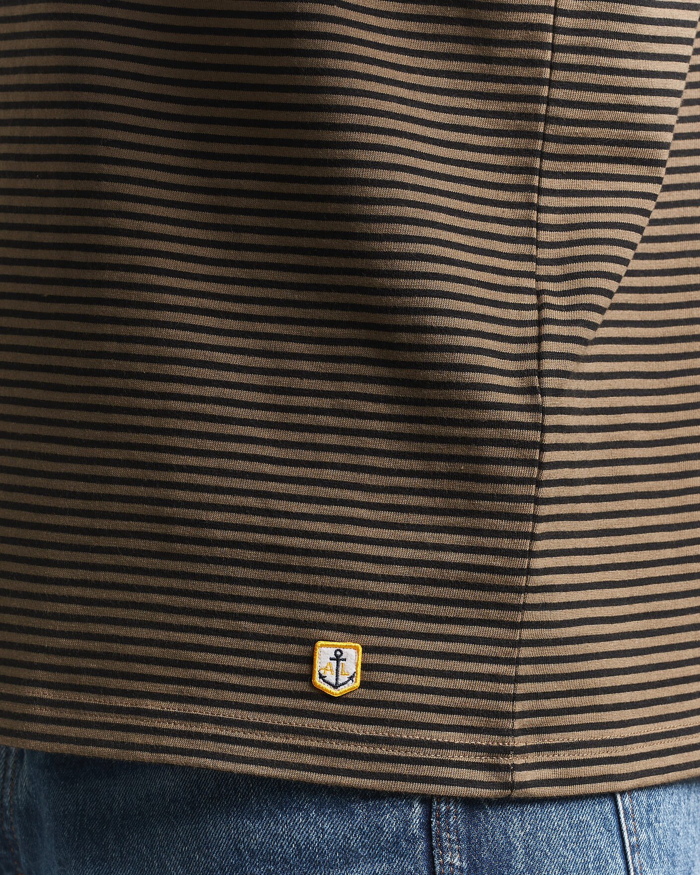 Herren | T-Shirts | Armor-lux | Héritage Callac Striped T-Shirt Olive/Black
