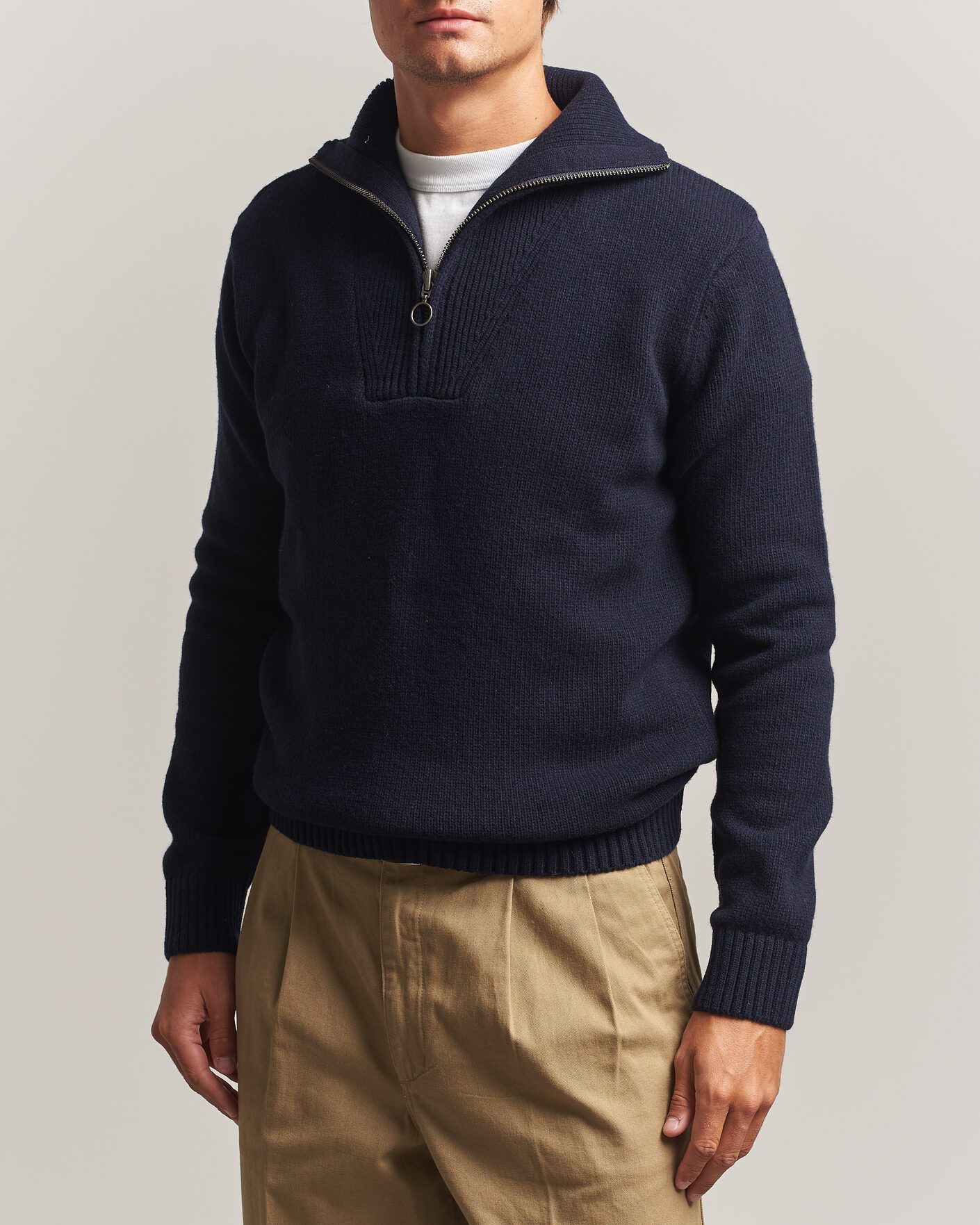 Herren | Pullover | Armor-lux | Wool Knitted Half Zip Navy