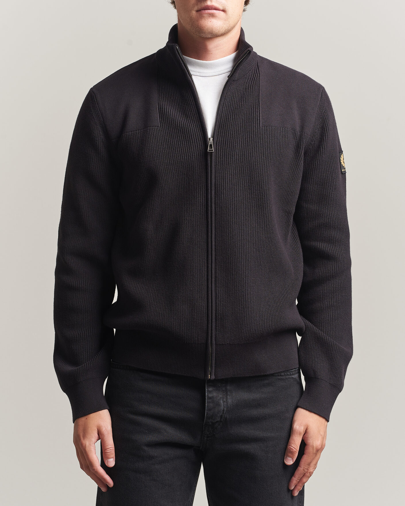 Herren | Pullover | Belstaff | Commander Knitted Full Zip Black