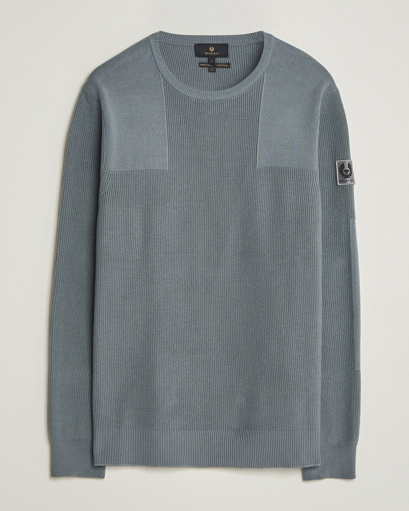 Herren | Pullover | Belstaff | Commander Knitted Crew Neck Atlantic Grey