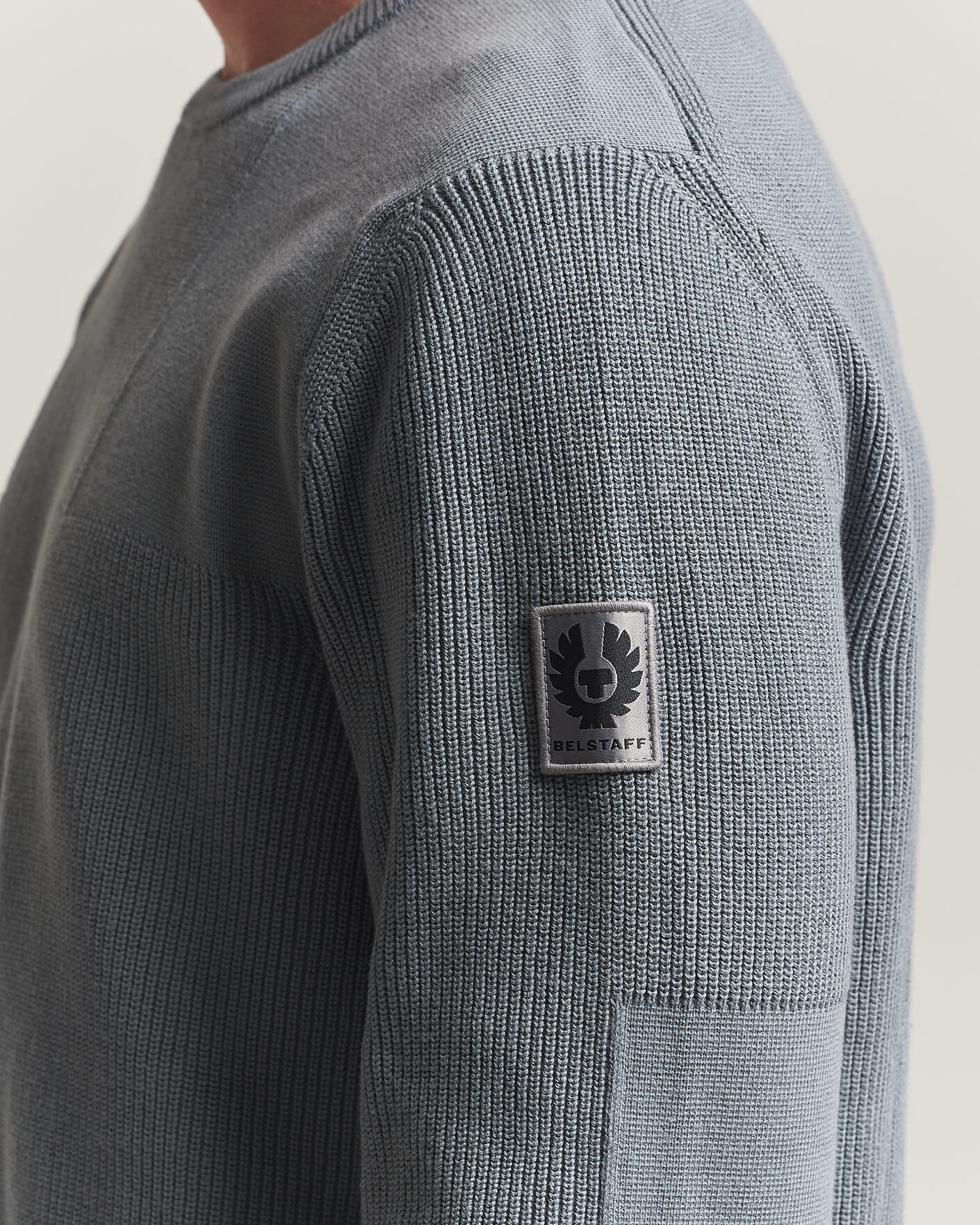 Herren | Pullover | Belstaff | Commander Knitted Crew Neck Atlantic Grey