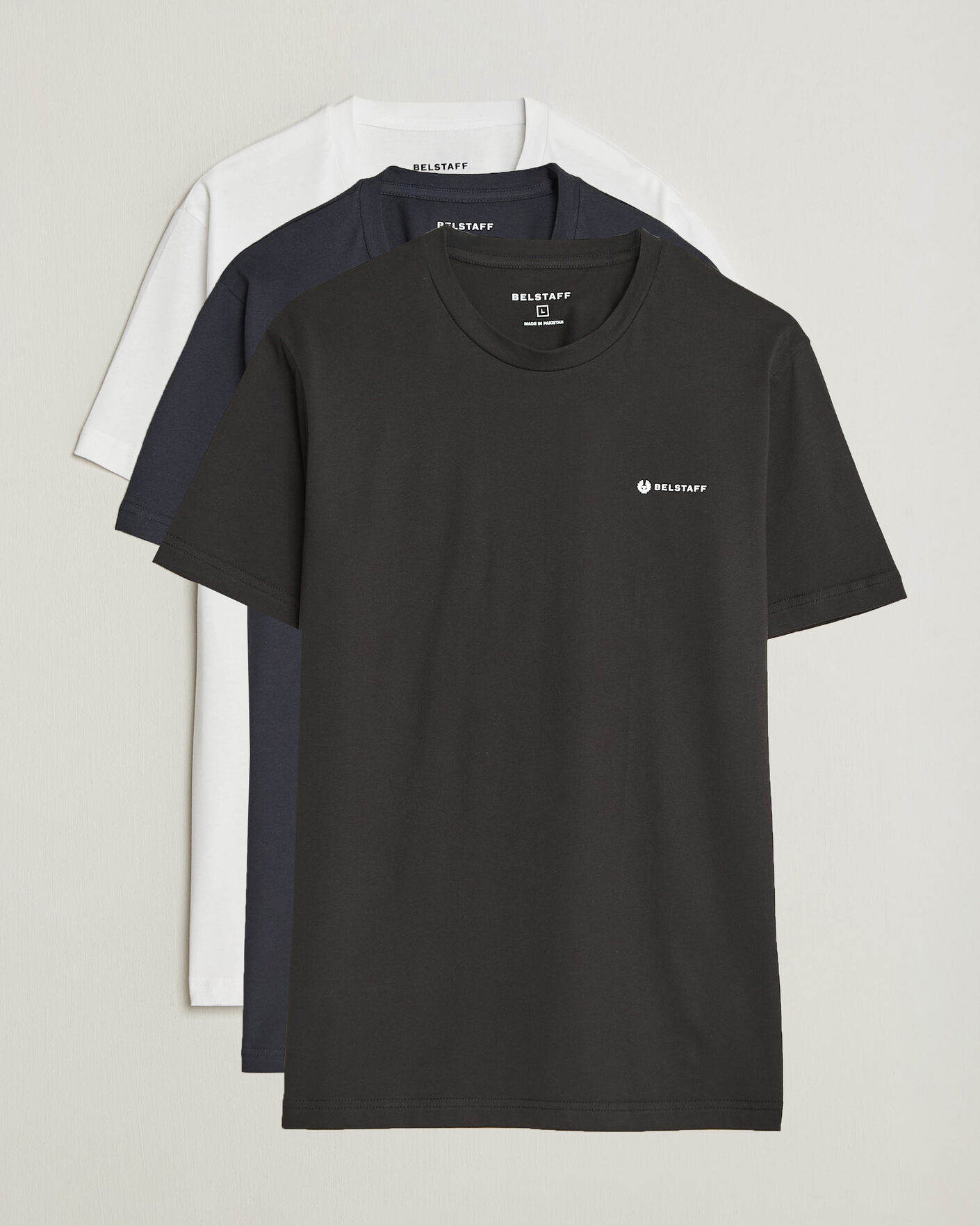 Herren | T-Shirts | Belstaff | 3-Pack Crew Neck T-Shirt Black/Dark Ink/White