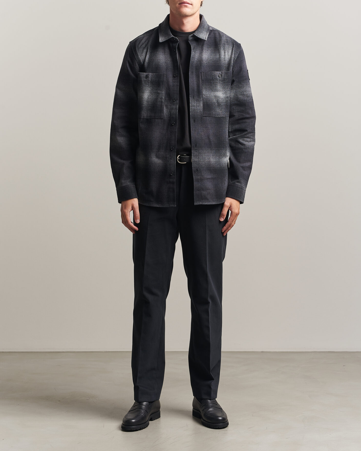 Herren | Hemden | Belstaff | Outpost Cotton Flannel Checked Overshirt Black