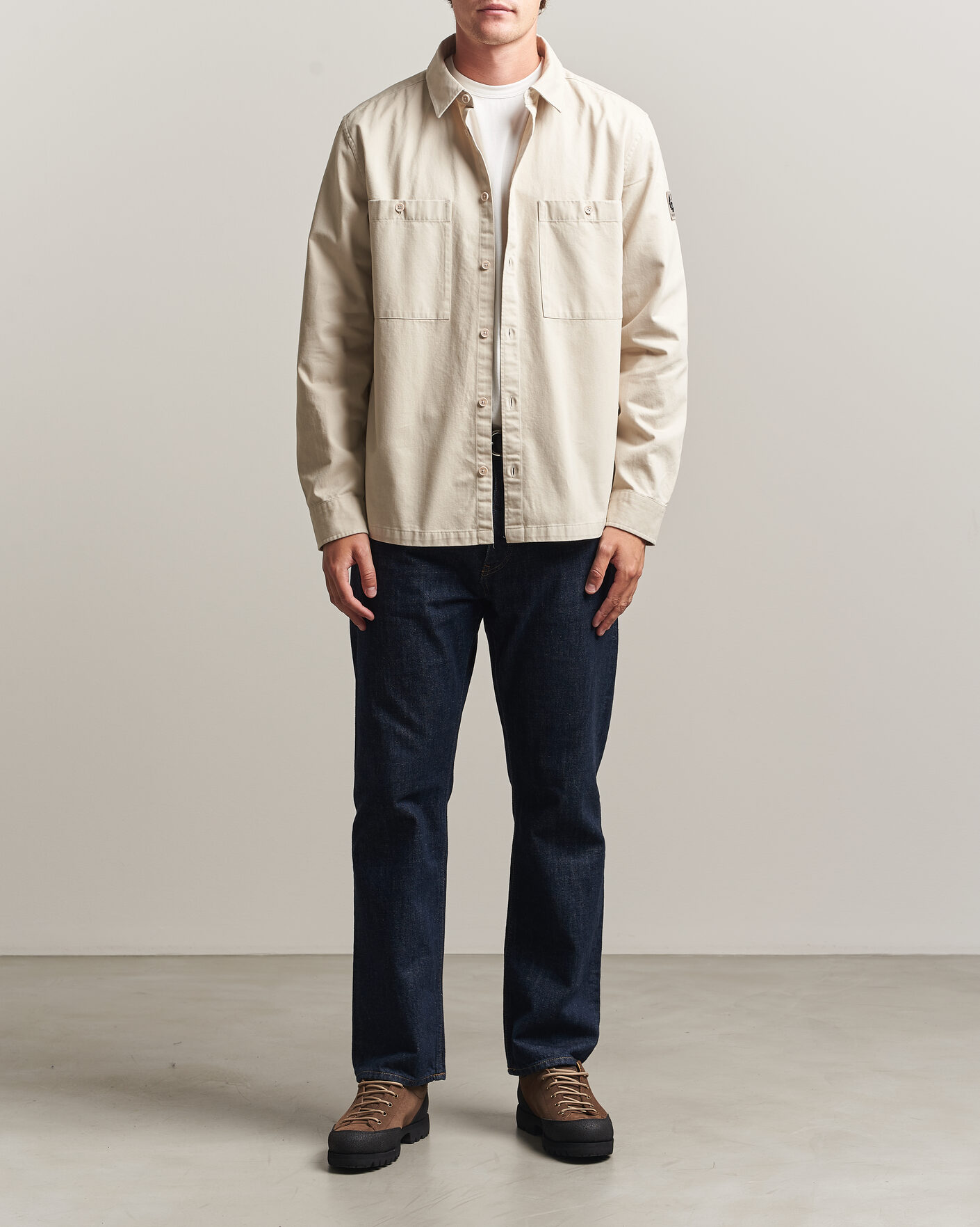Herren | Hemden | Belstaff | Outpost Cotton Herringbone Overshirt Pale Stone