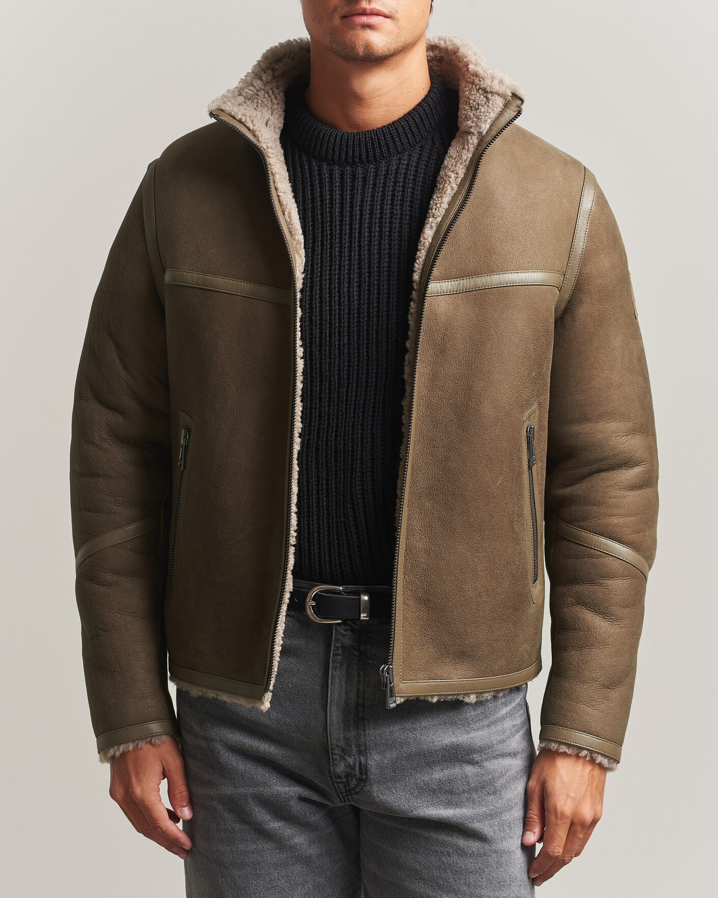 Herren | Jacken | Belstaff | Highland Shearling Jacket Dark Dusty Taupe