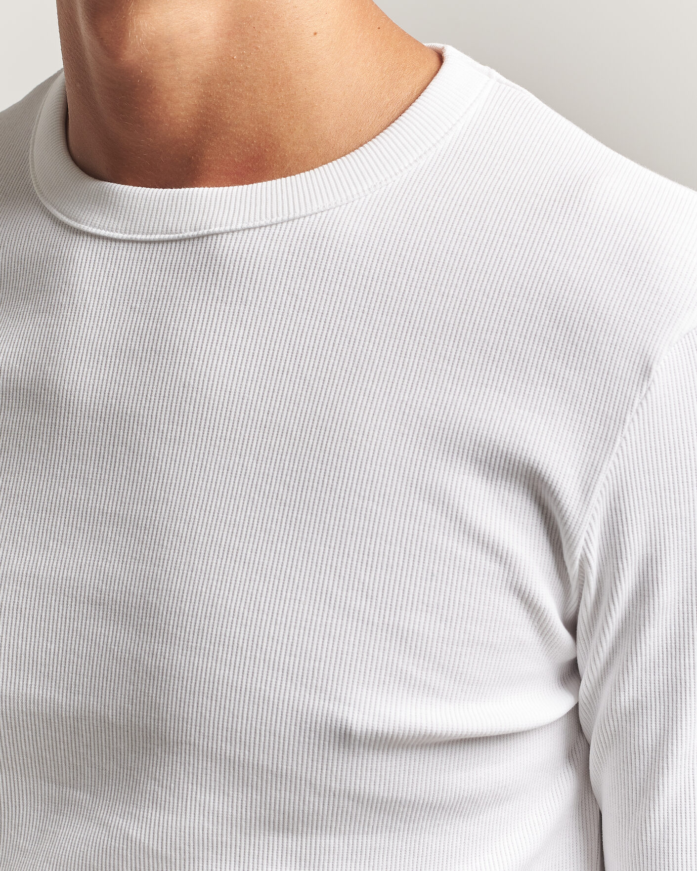 Herren | T-Shirts | Bread & Boxers | Ribbed Long Sleeve T-Shirt White