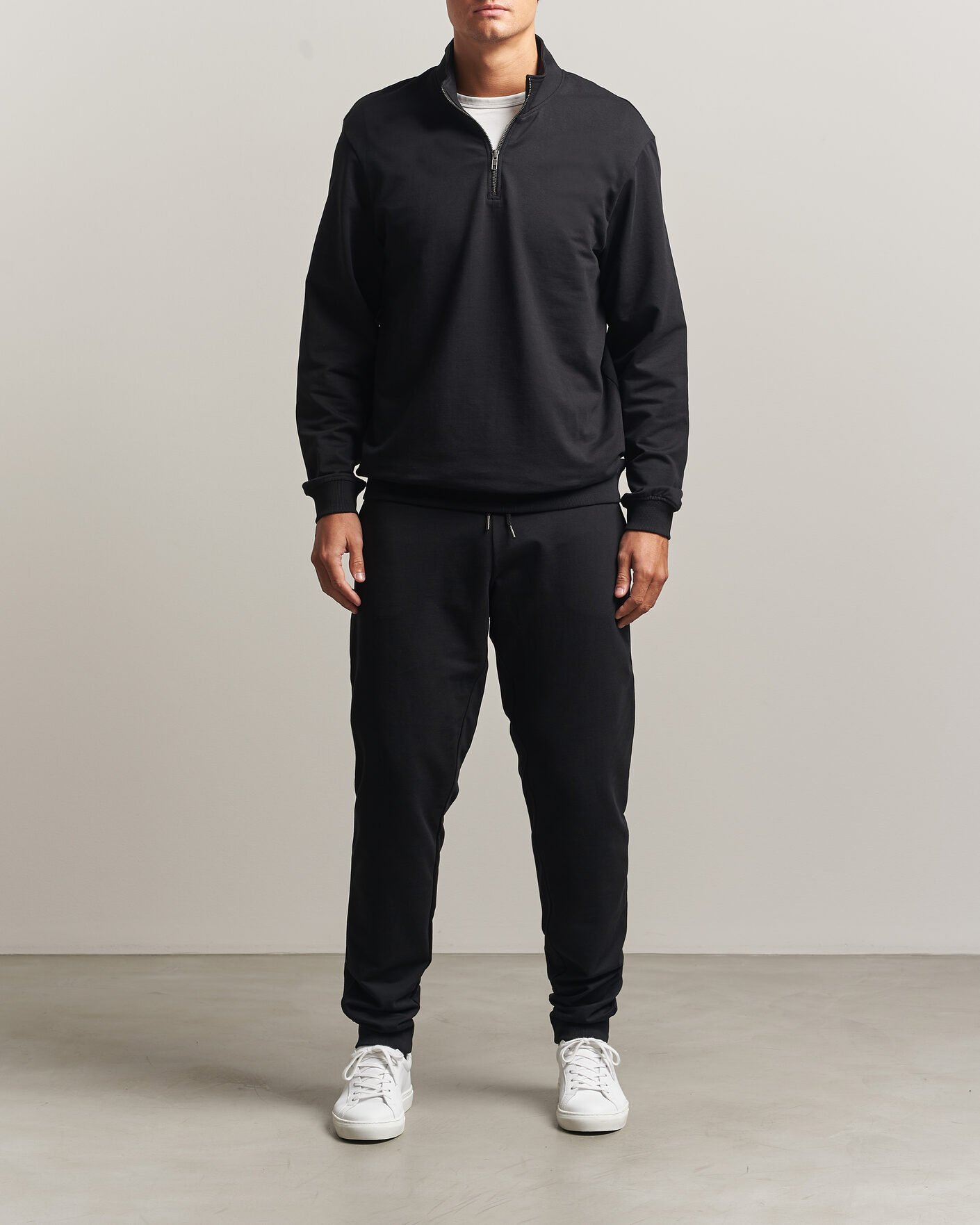 Herren | Pullover | Bread & Boxers | Loungewear Half Zip Black