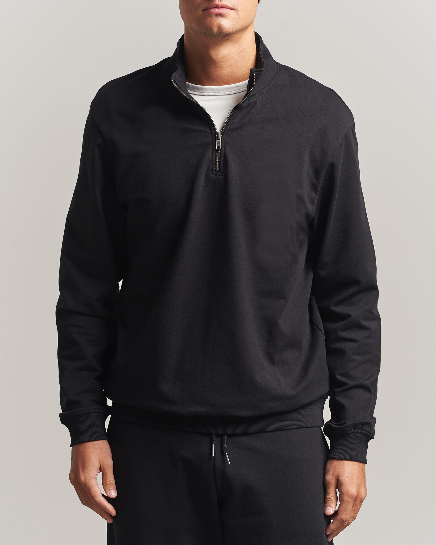 Herren | Pullover | Bread & Boxers | Loungewear Half Zip Black