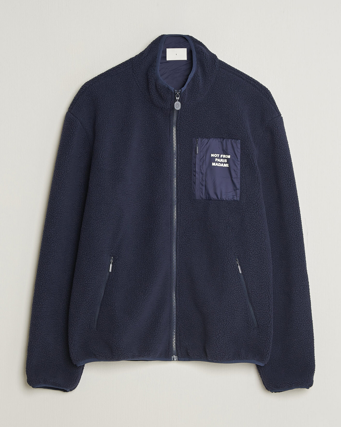 Herren | Pullover | Drôle de Monsieur | Slogan Sherpa Jacket Navy