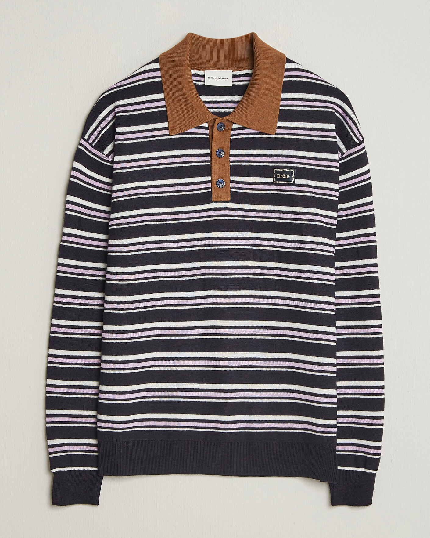 Herren | Pullover | Drôle de Monsieur | Striped Knitted Rugger Navy Multi