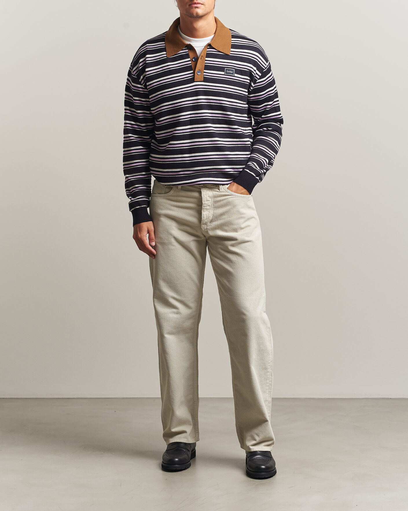 Herren | Pullover | Drôle de Monsieur | Striped Knitted Rugger Navy Multi