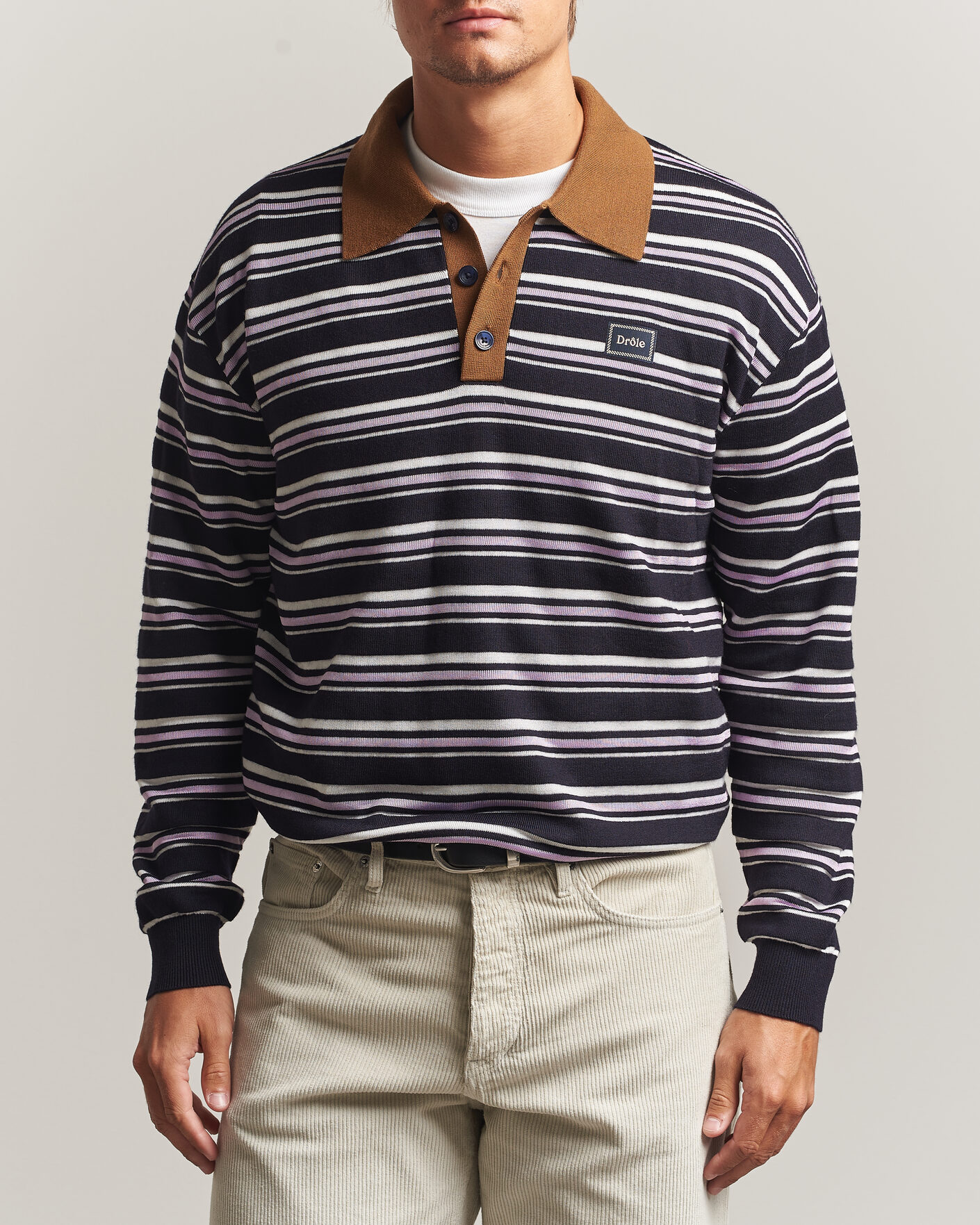 Herren | Pullover | Drôle de Monsieur | Striped Knitted Rugger Navy Multi