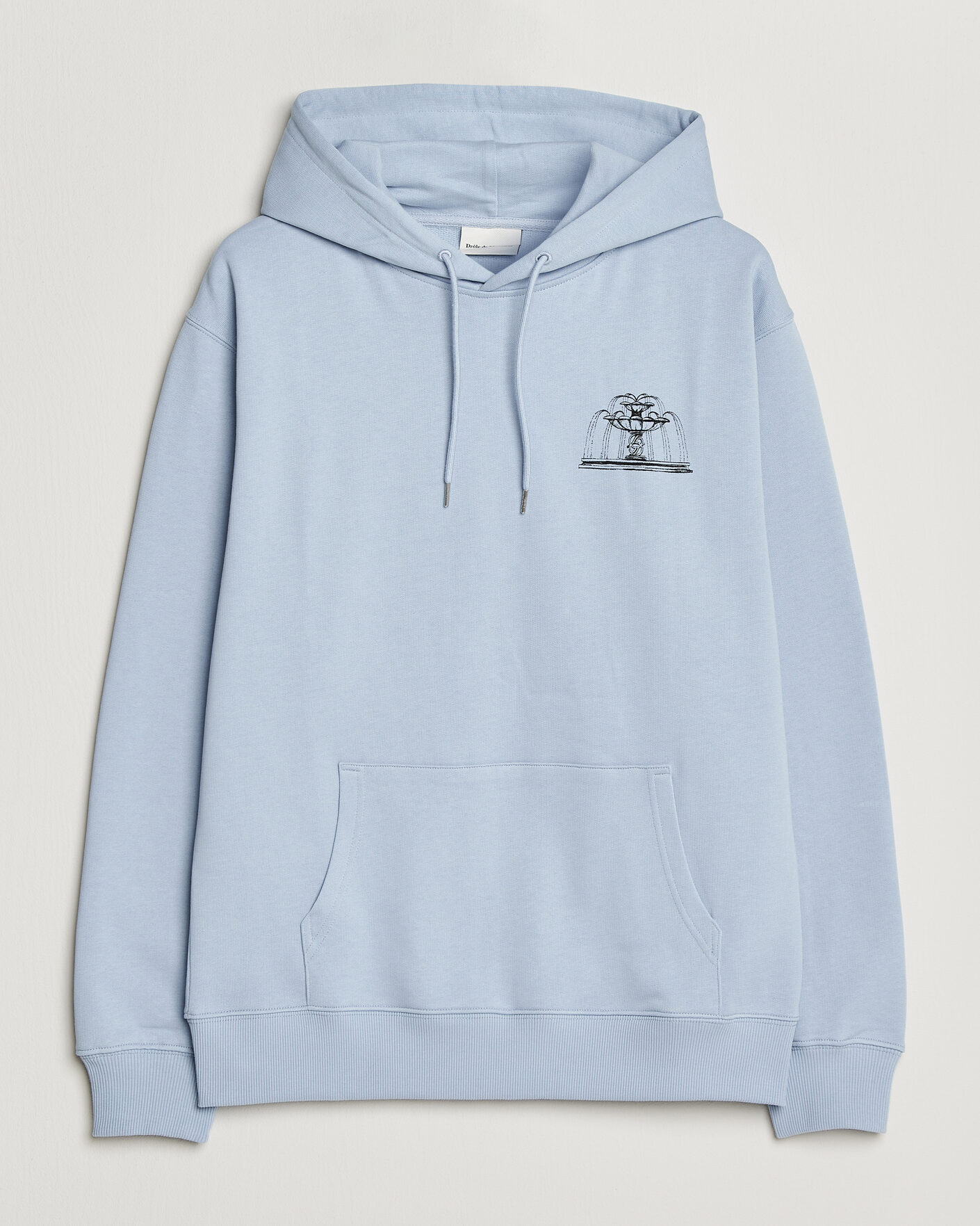 Herren | Pullover | Drôle de Monsieur | Fountain Printed Hoodie Light Blue