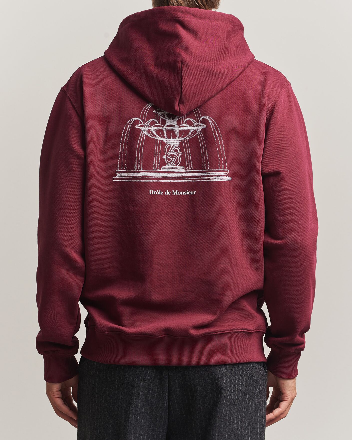 Herren | Pullover | Drôle de Monsieur | Fountain Printed Hoodie Burgundy