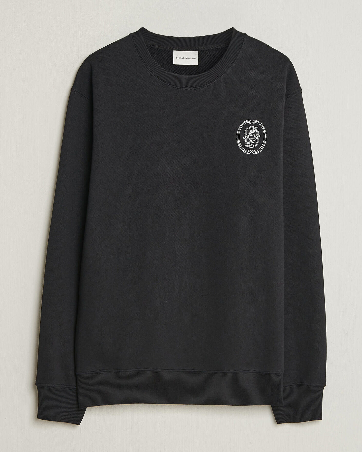Herren | Pullover | Drôle de Monsieur | Mirror D Embroidered Sweatshirt Black