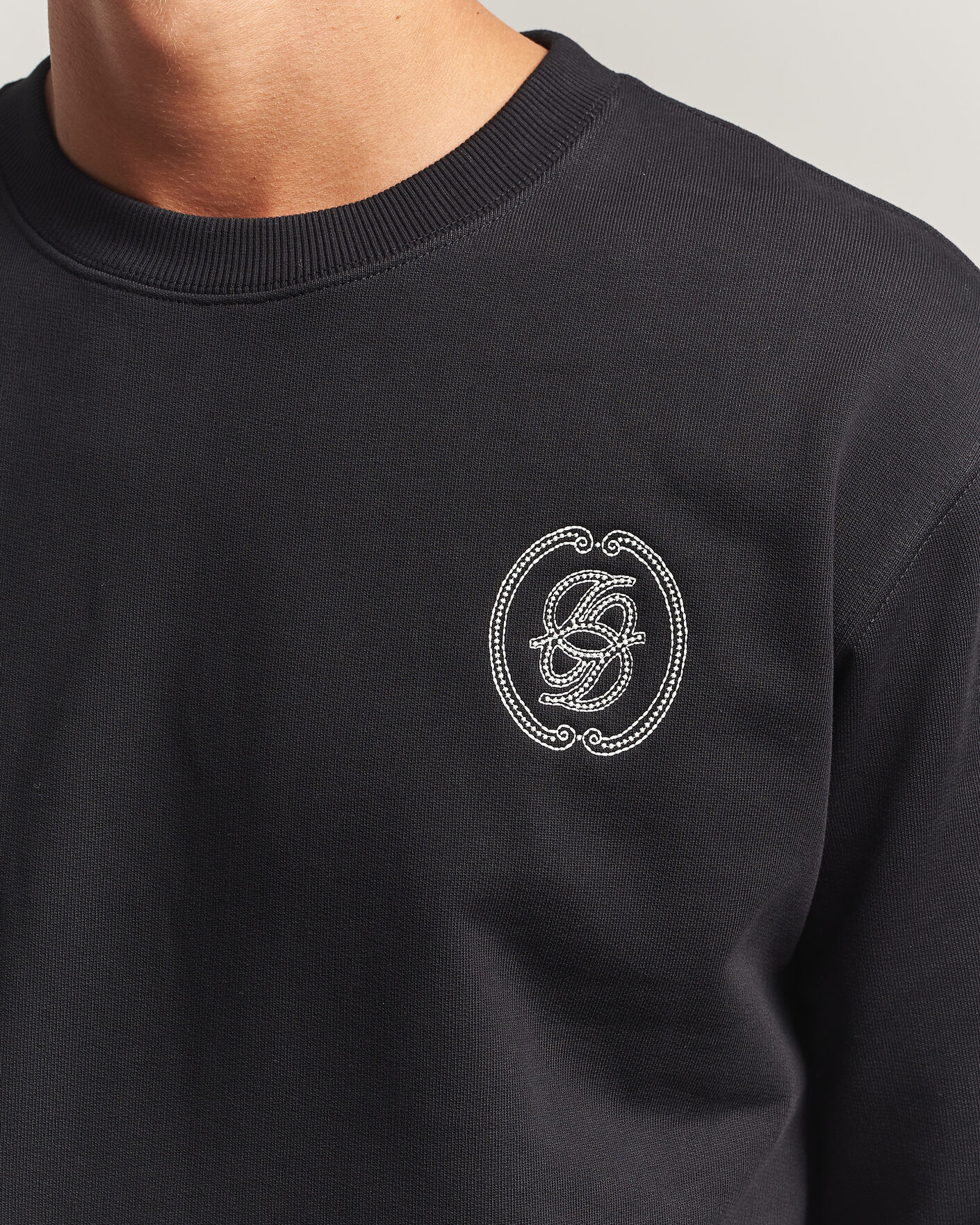 Herren | Pullover | Drôle de Monsieur | Mirror D Embroidered Sweatshirt Black