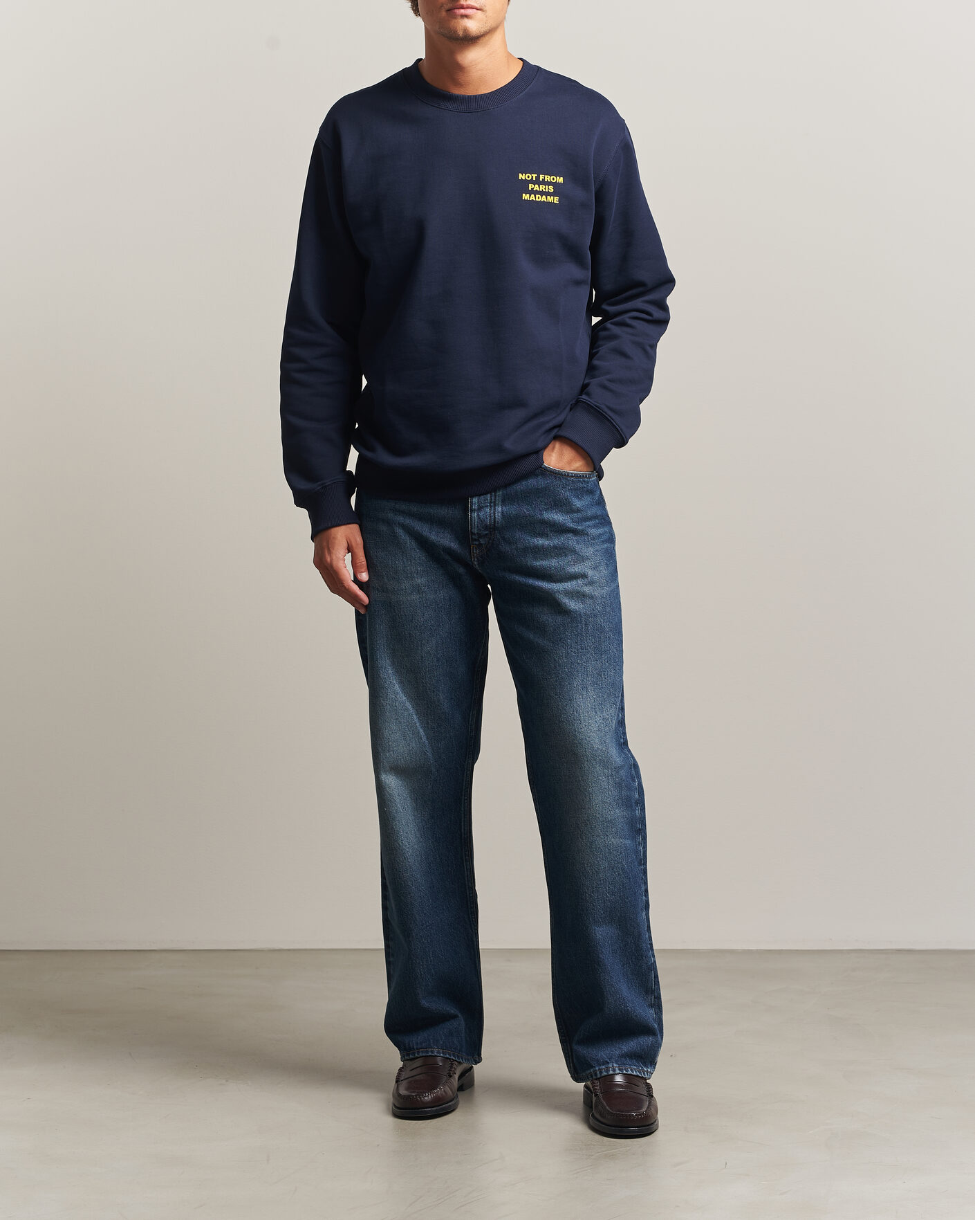 Herren | Pullover | Drôle de Monsieur | Bold Slogan Sweatshirt Navy