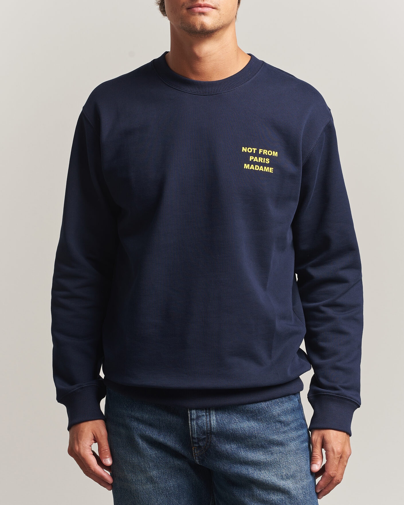 Herren | Pullover | Drôle de Monsieur | Bold Slogan Sweatshirt Navy