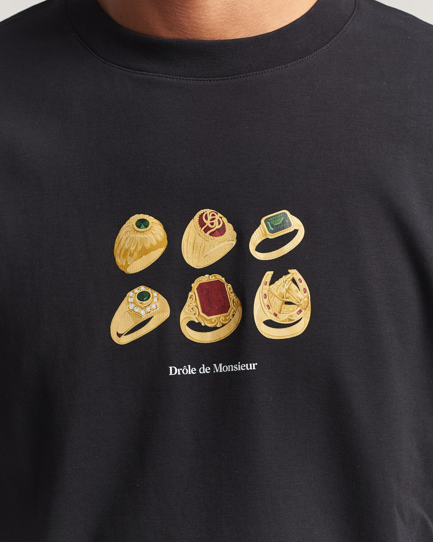 Herren | T-Shirts | Drôle de Monsieur | Rings T-Shirt Black