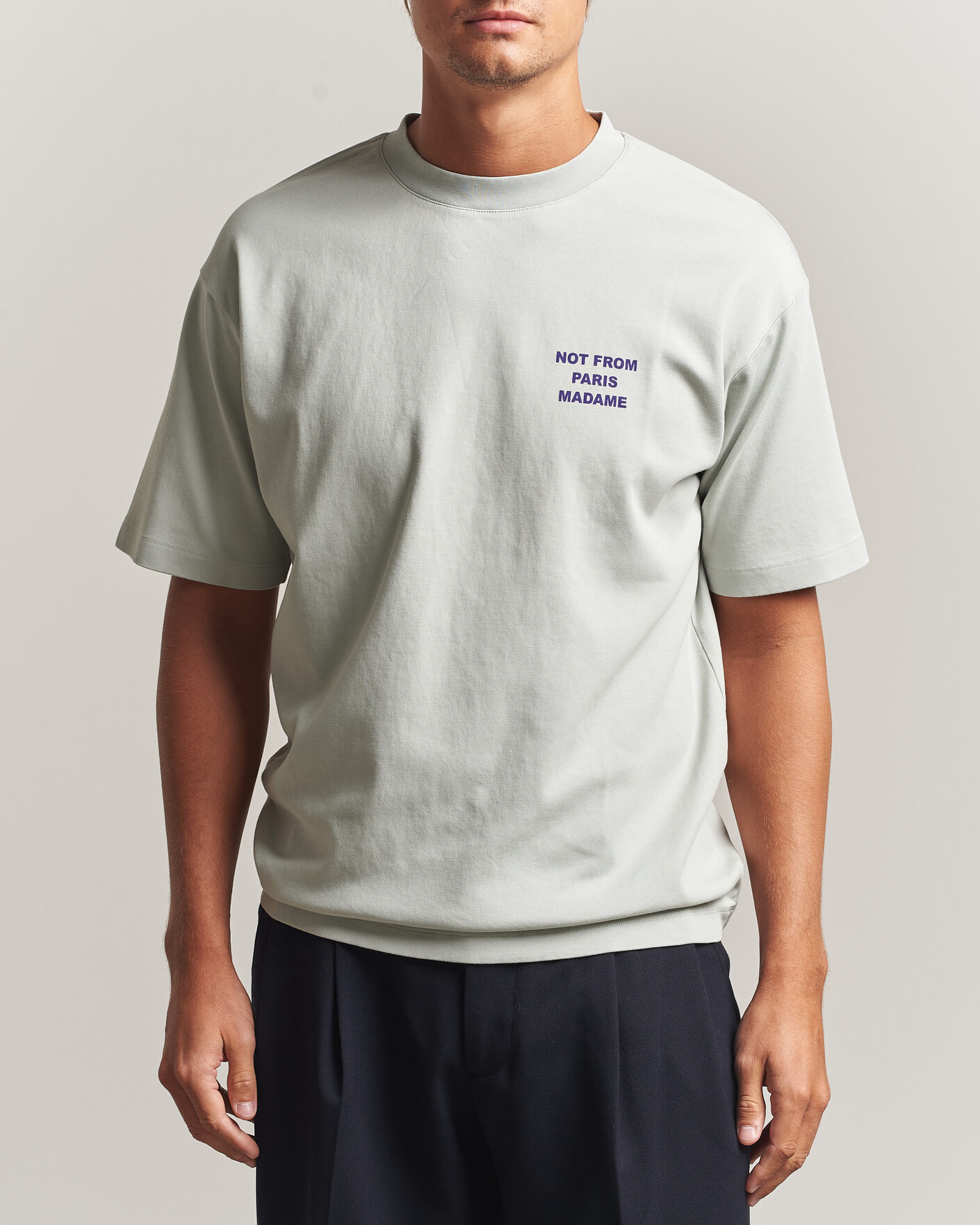 Herren | T-Shirts | Drôle de Monsieur | Bold Slogan T-Shirt Grey
