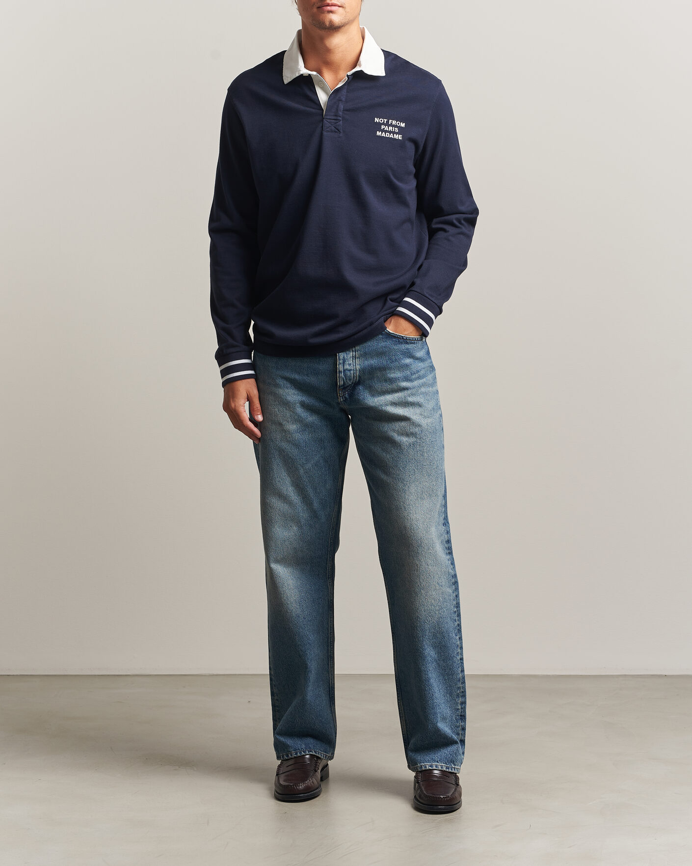 Herren | Pullover | Drôle de Monsieur | Slogan Rugger Navy