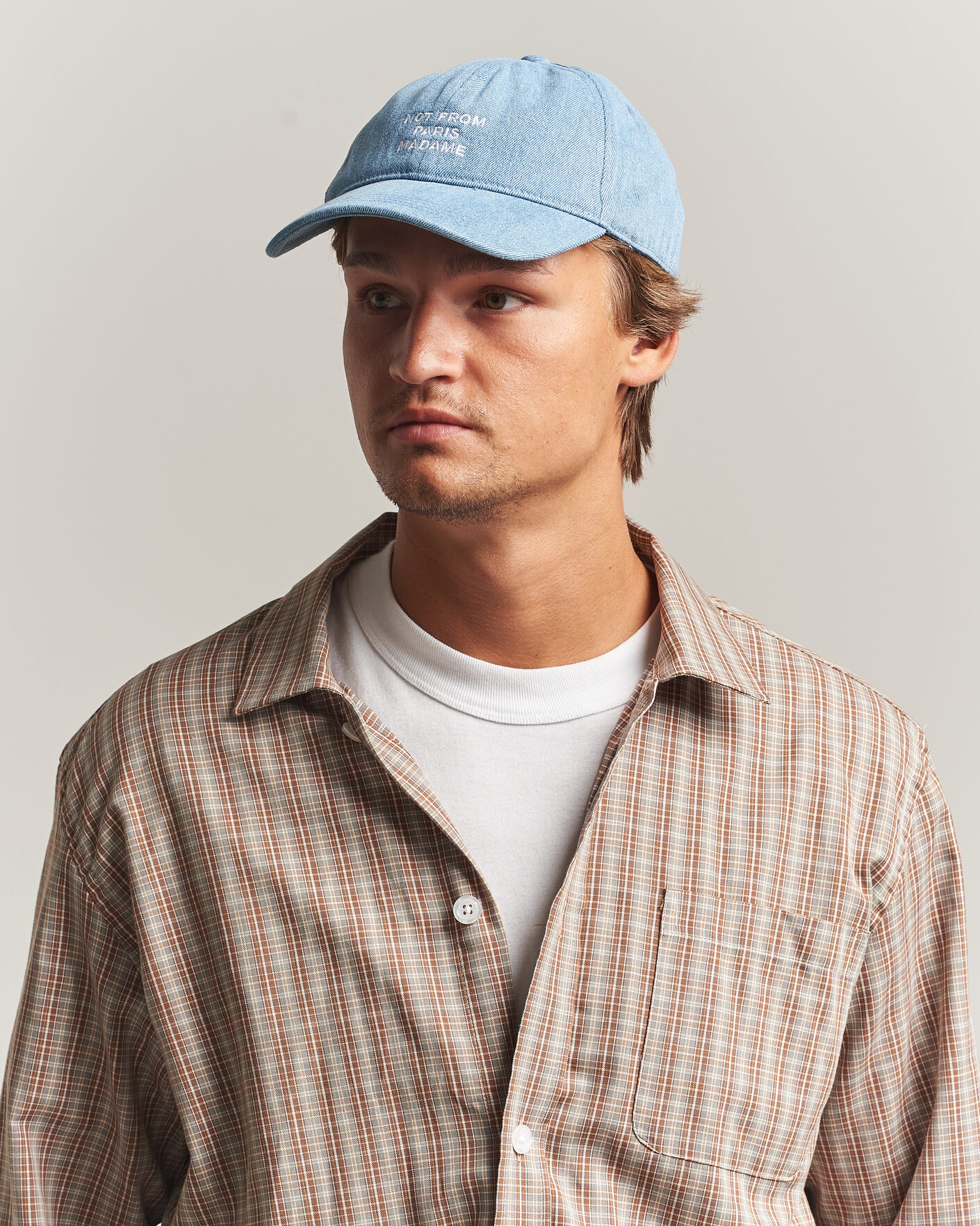 Herren | Hüte & Mützen | Drôle de Monsieur | Slogan Denim Baseball Cap Blue
