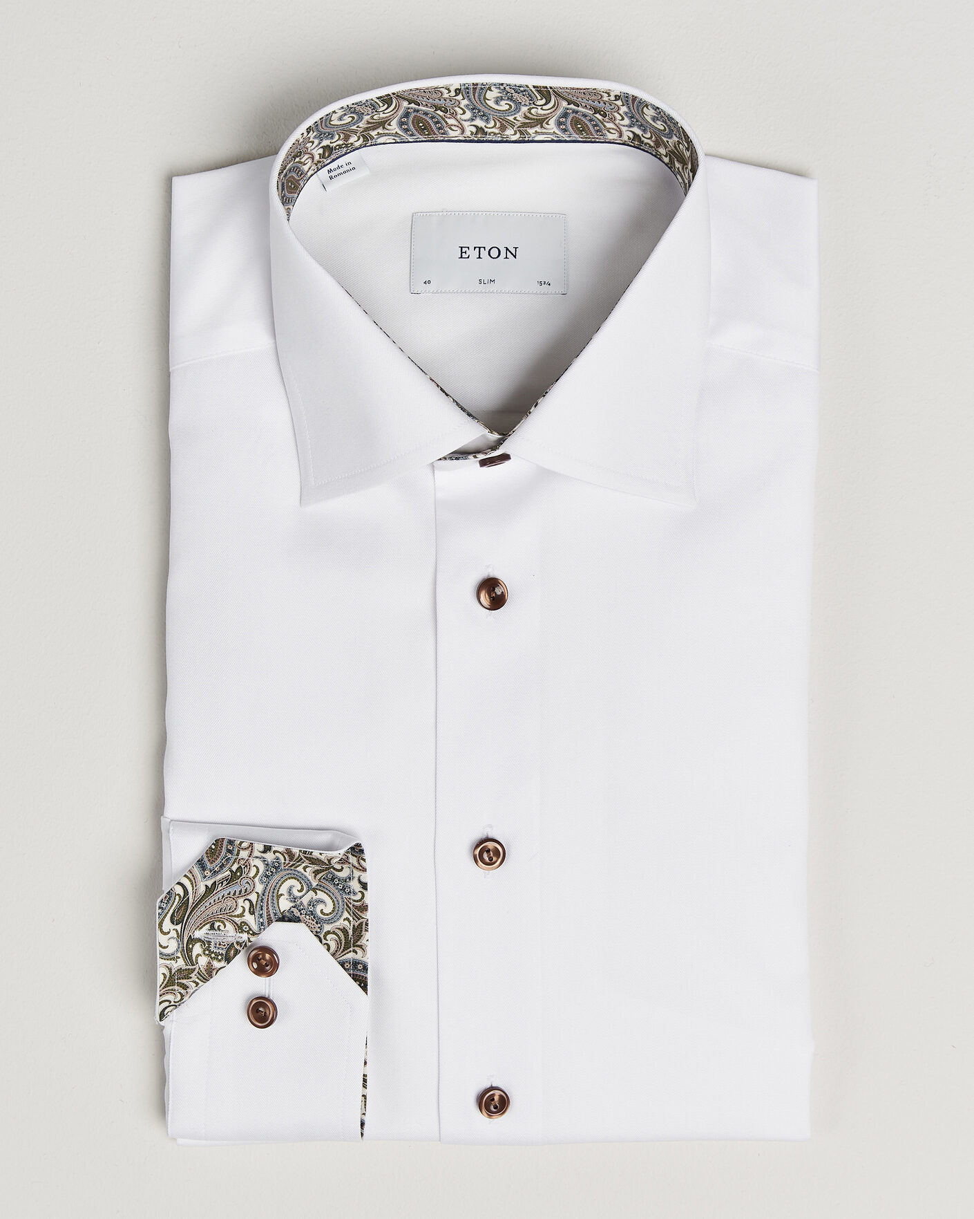 Herren | Hemden | Eton | Slim Fit Signature Twill Contrast Shirt White