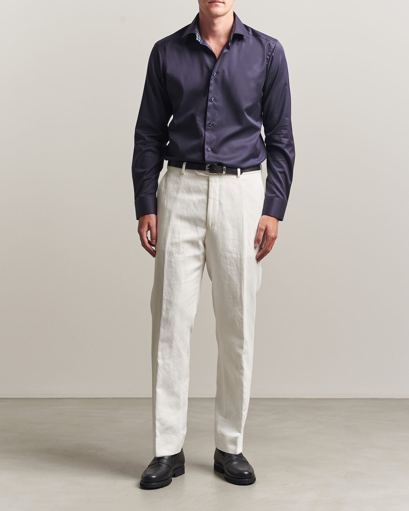 Herren | Hemden | Eton | Slim Fit Signature Twill Contrast Shirt Navy Blue