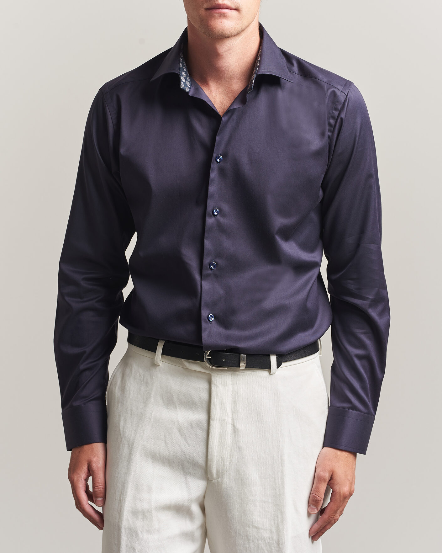 Herren | Hemden | Eton | Slim Fit Signature Twill Contrast Shirt Navy Blue