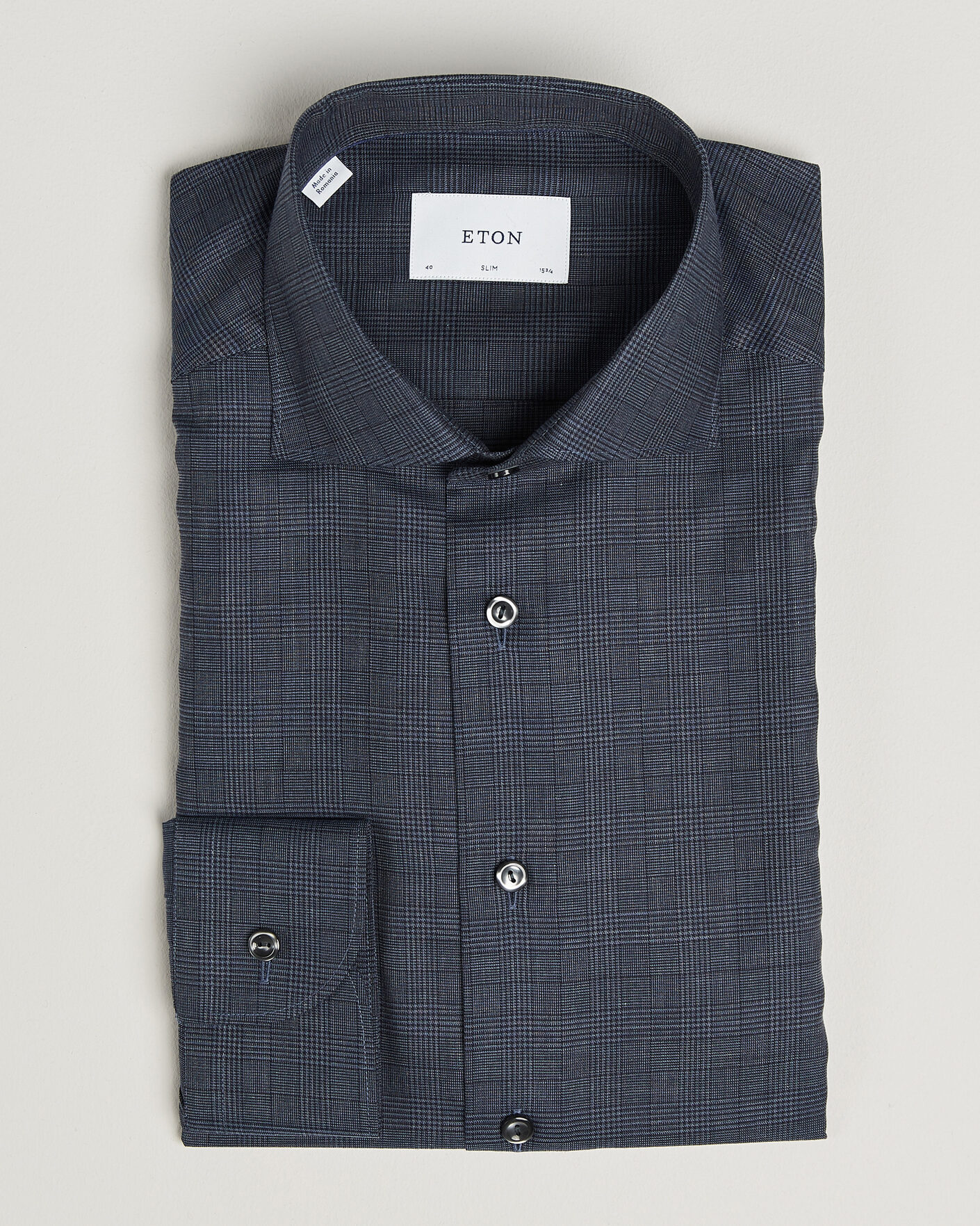 Herren | Hemden | Eton | Slim Fit Signature Flannel Checked Shirt Dark Blue