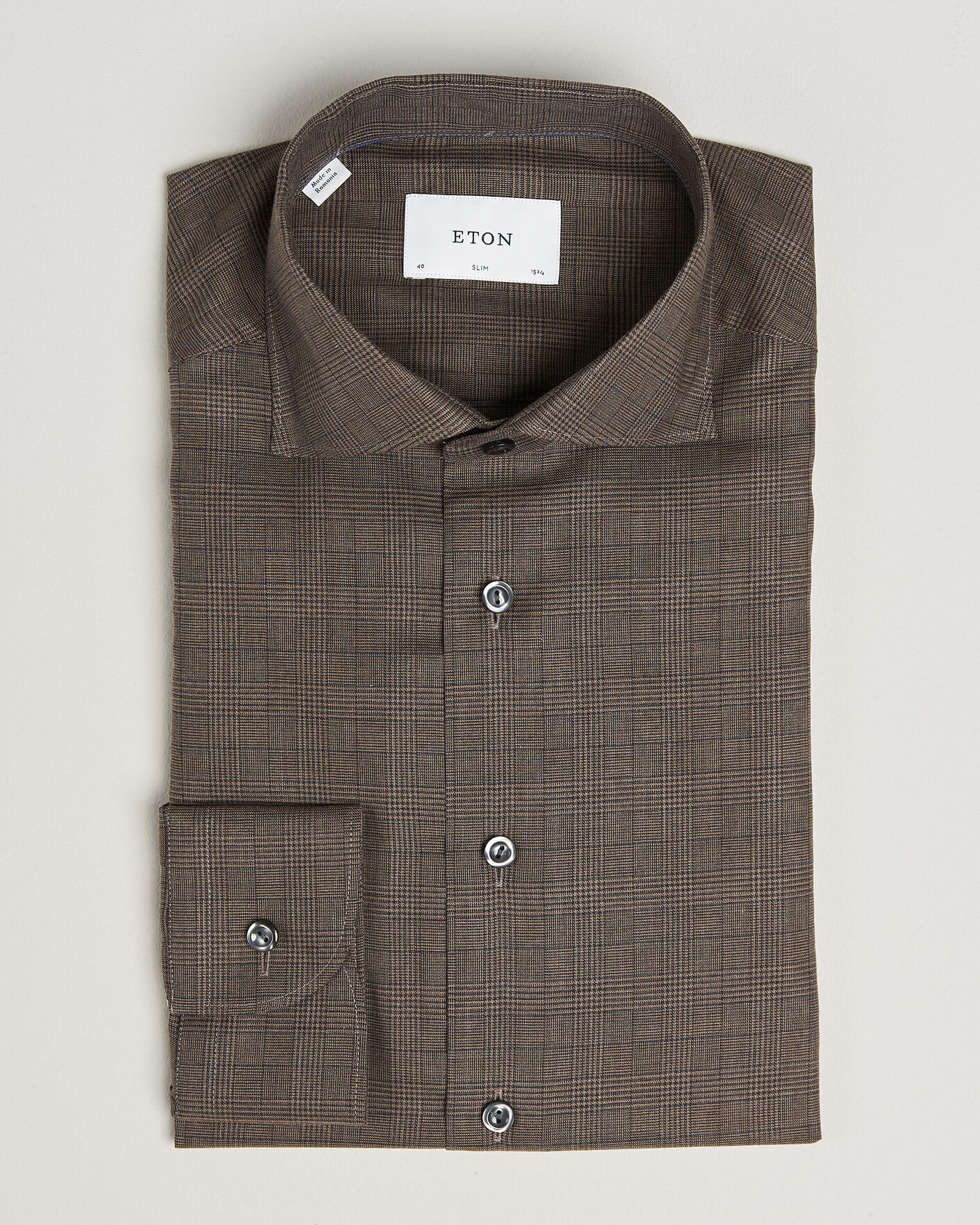 Herren | Hemden | Eton | Slim Fit Signature Flannel Checked Shirt Dark Brown