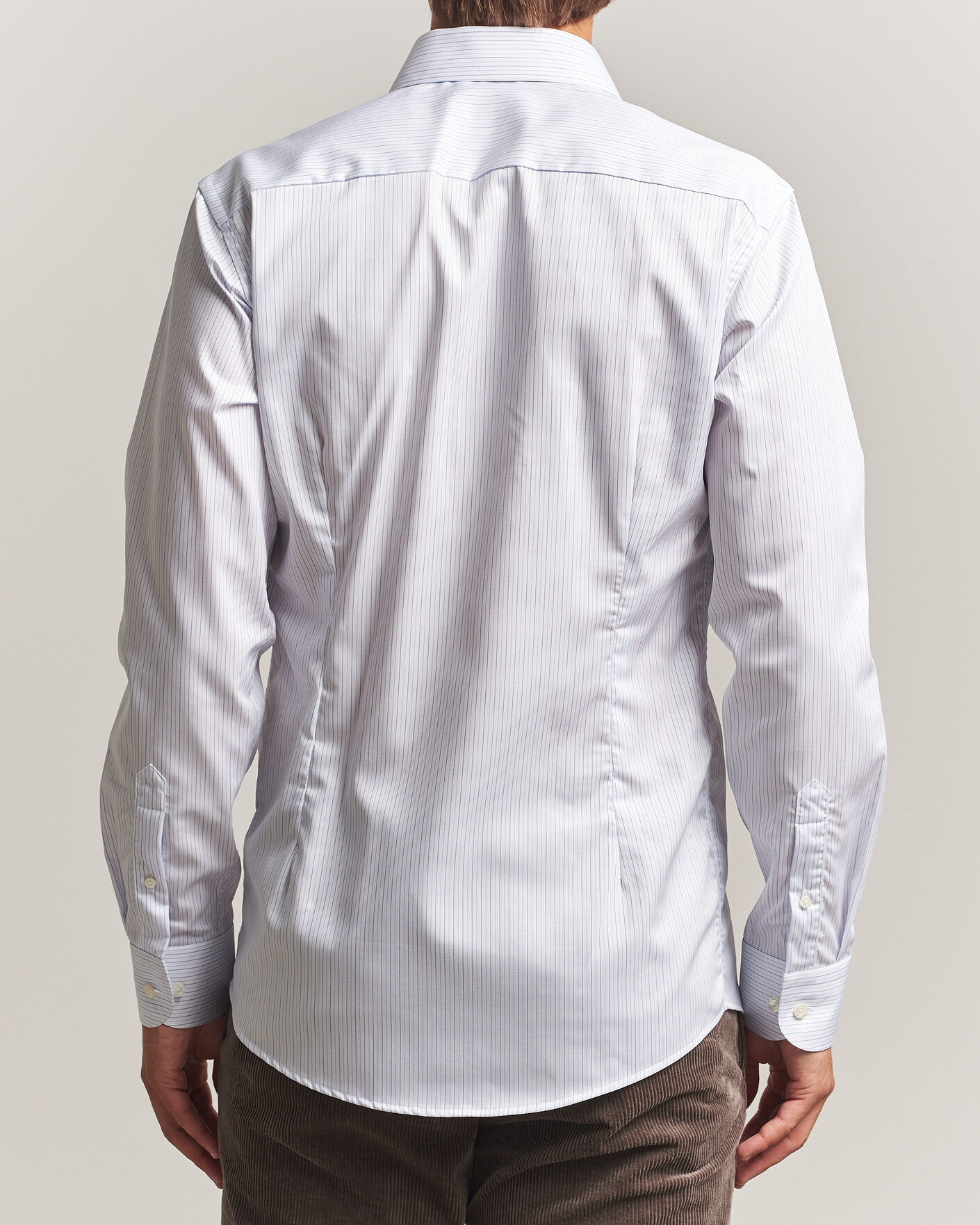 Herren | Hemden | Eton | Slim Fit Fine Twill Striped Shirt Light Blue