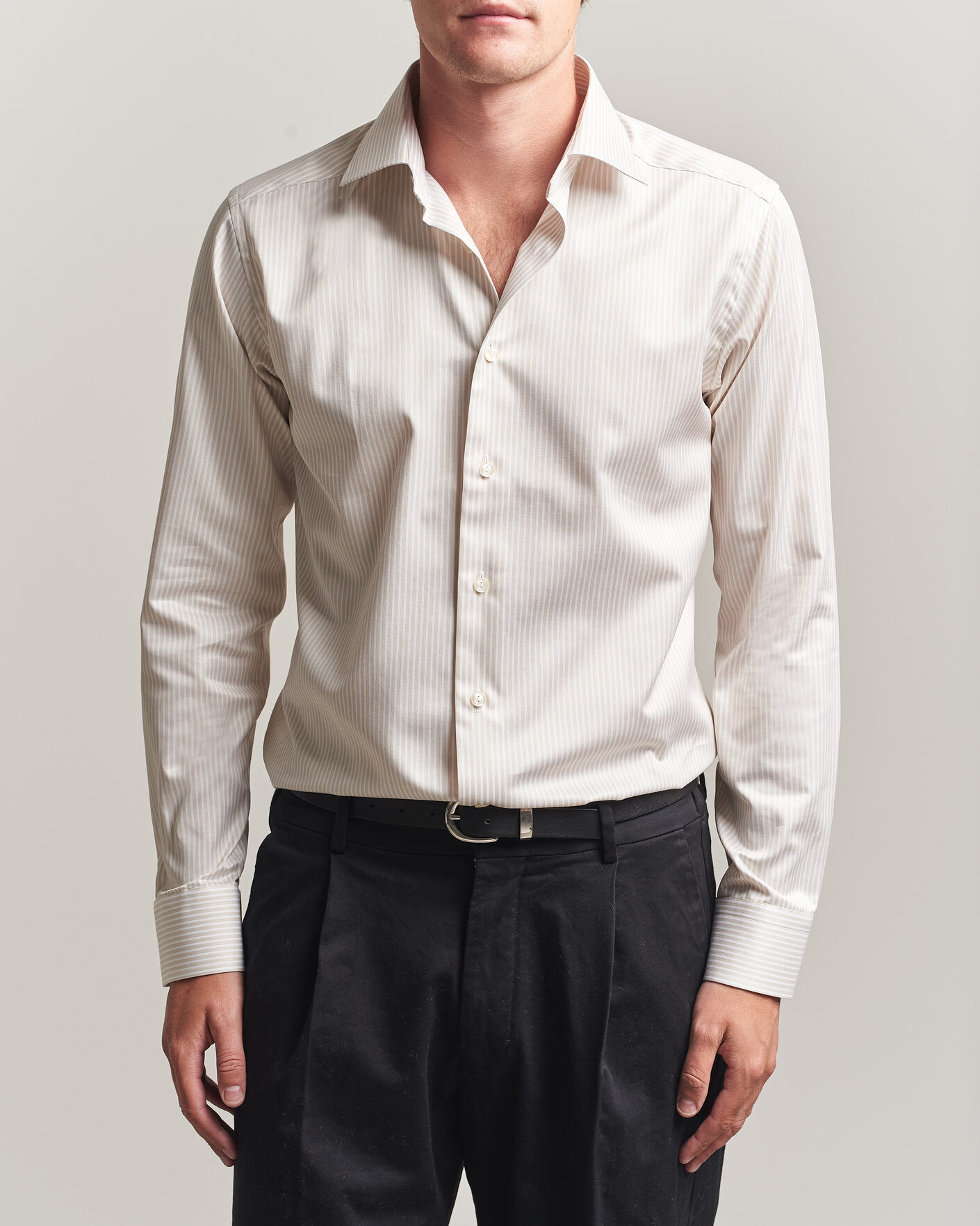 Herren | Hemden | Eton | Slim Fit Signature Twill Striped Shirt Beige