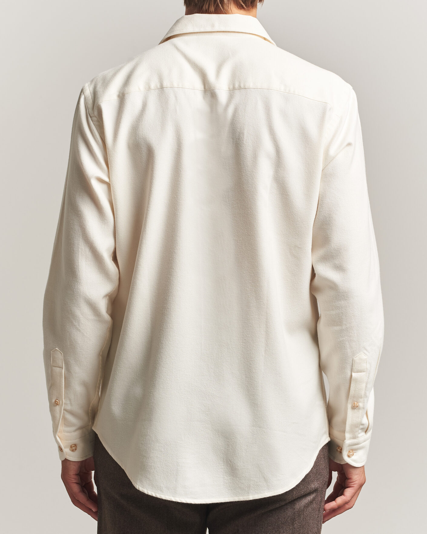 Herren | Hemden | Eton | Casual Fit One Piece Collar Flannel Shirt Off White