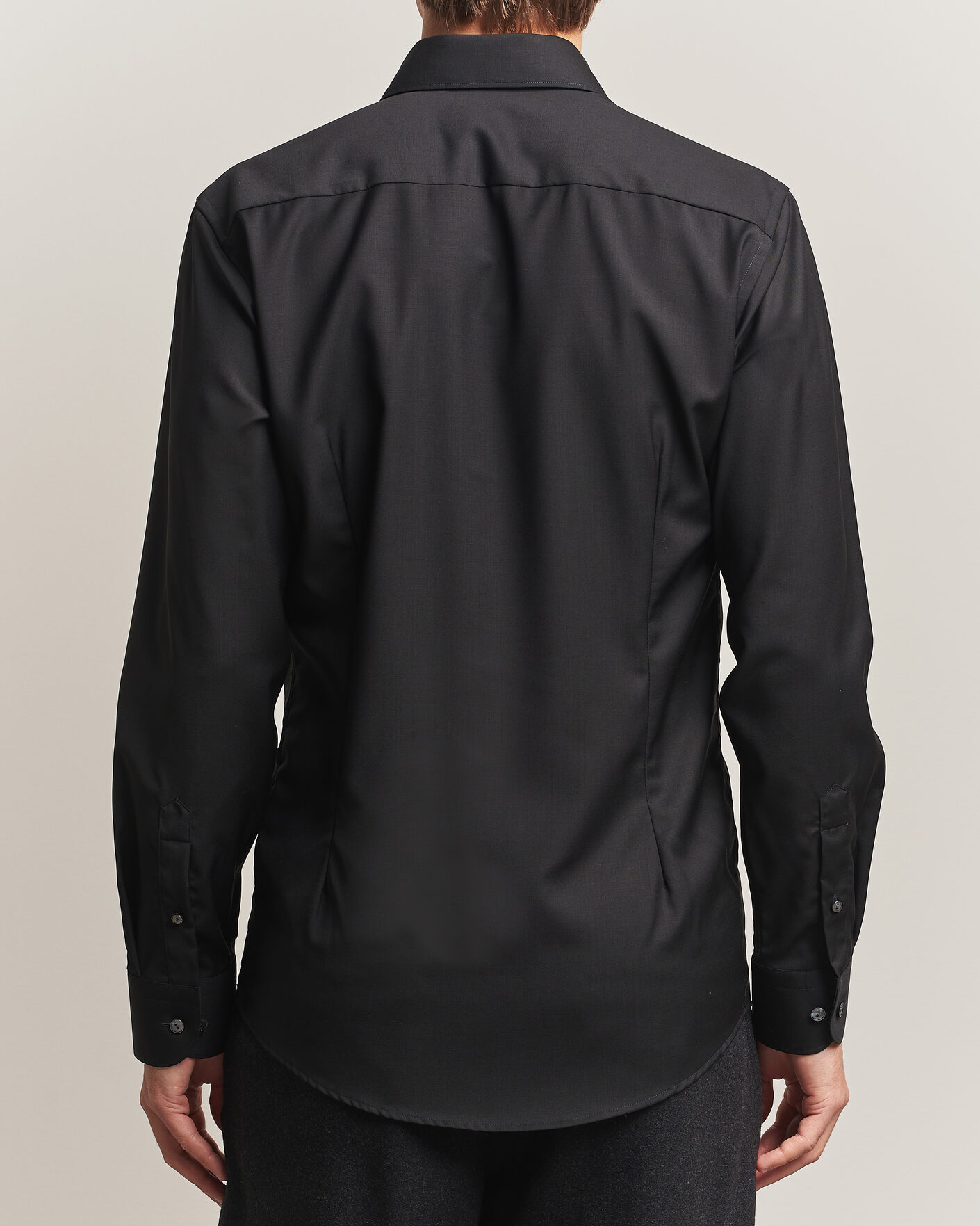 Herren | Hemden | Eton | Slim Fit Merino Shirt Black