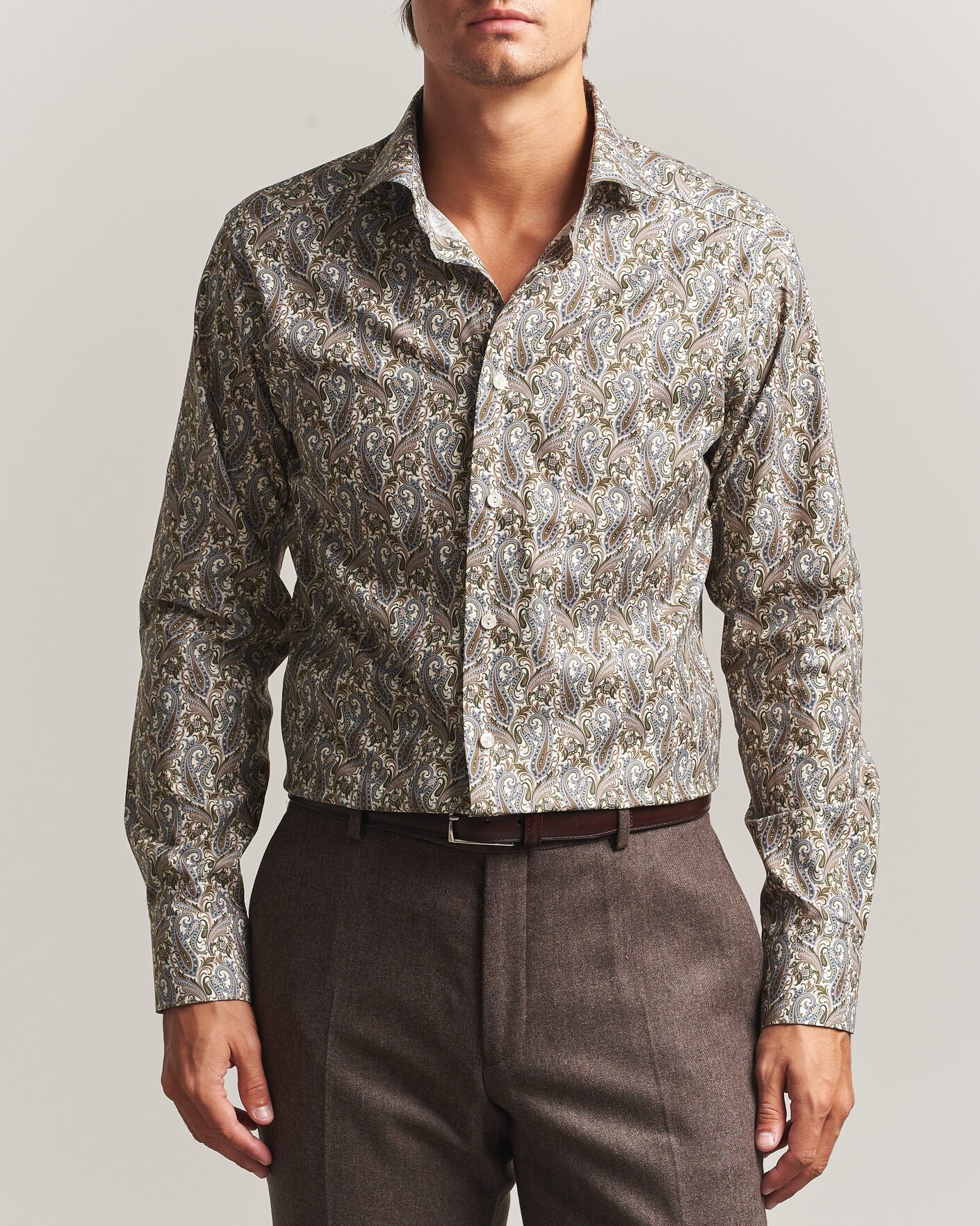 Herren | Hemden | Eton | Slim Fit Signature Twill Printed Shirt Green Multi
