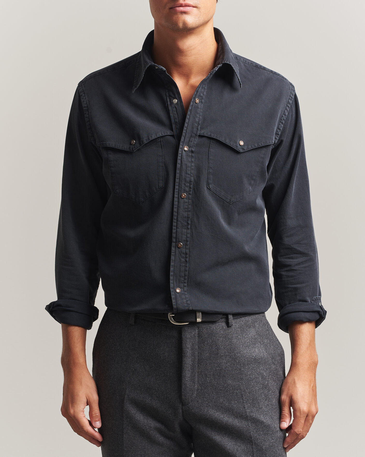 Herren | Hemden | Eton | Indigo Western Shirt Black