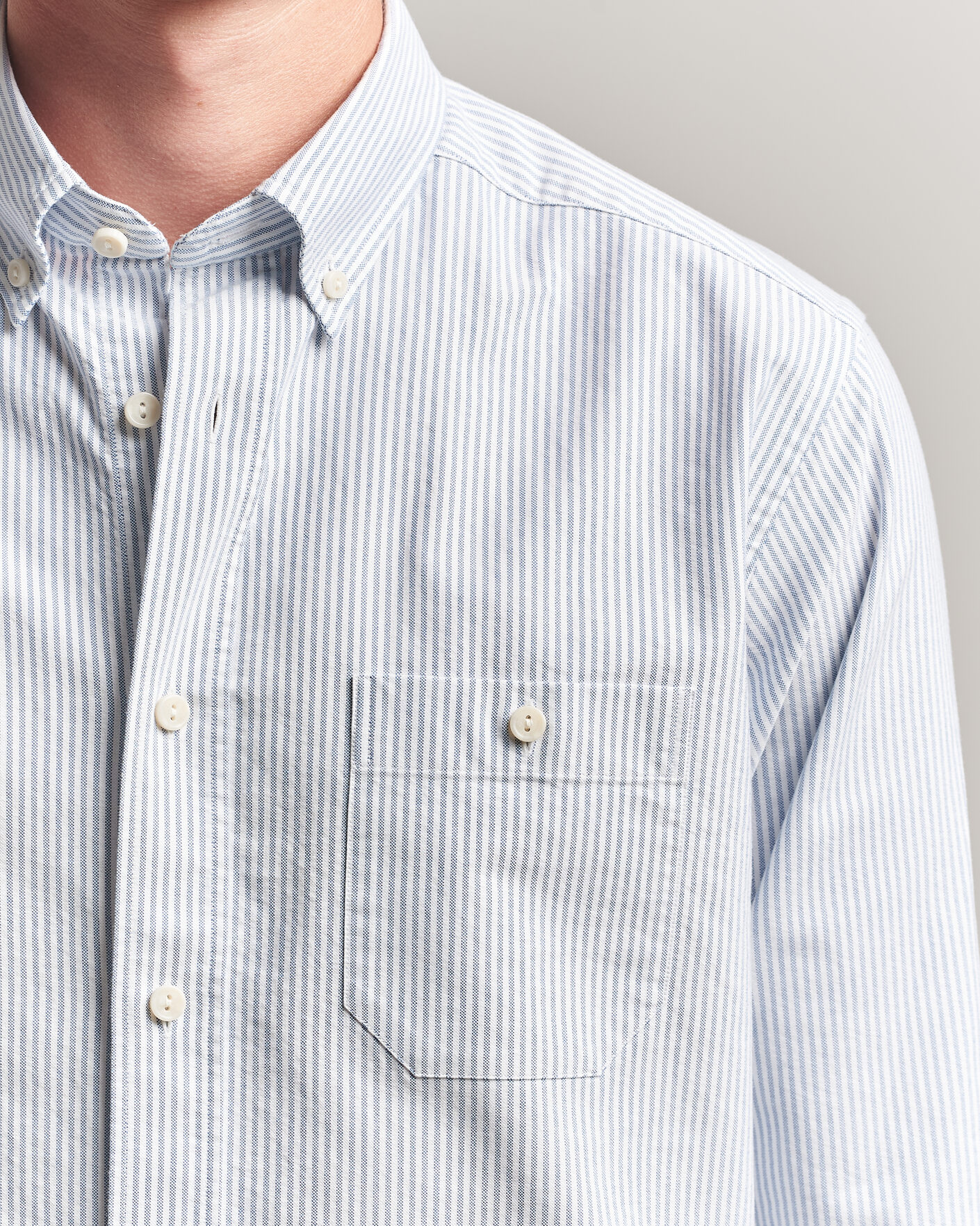 Herren | Hemden | Eton | Regular Fit Ivy Oxford Striped Shirt Mid Blue