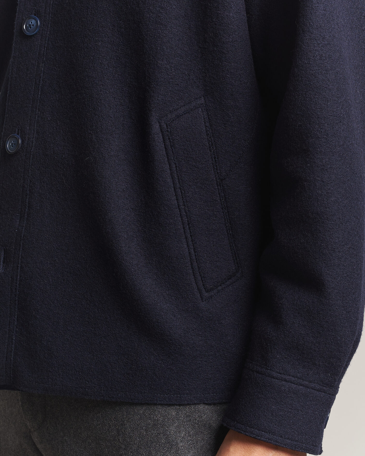 Herren | Jacken | Eton | Boiled Wool Shirt Jacket Navy Blue