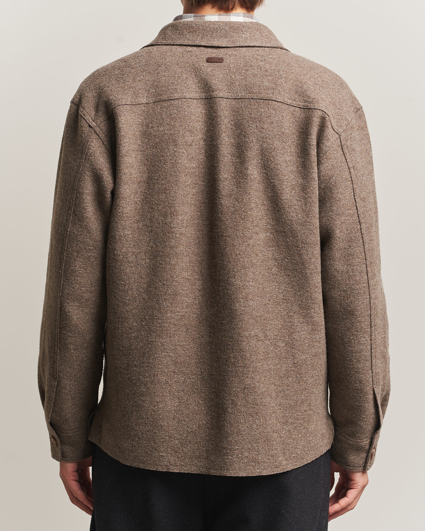 Herren | Jacken | Eton | Boiled Wool Shirt Jacket Brown