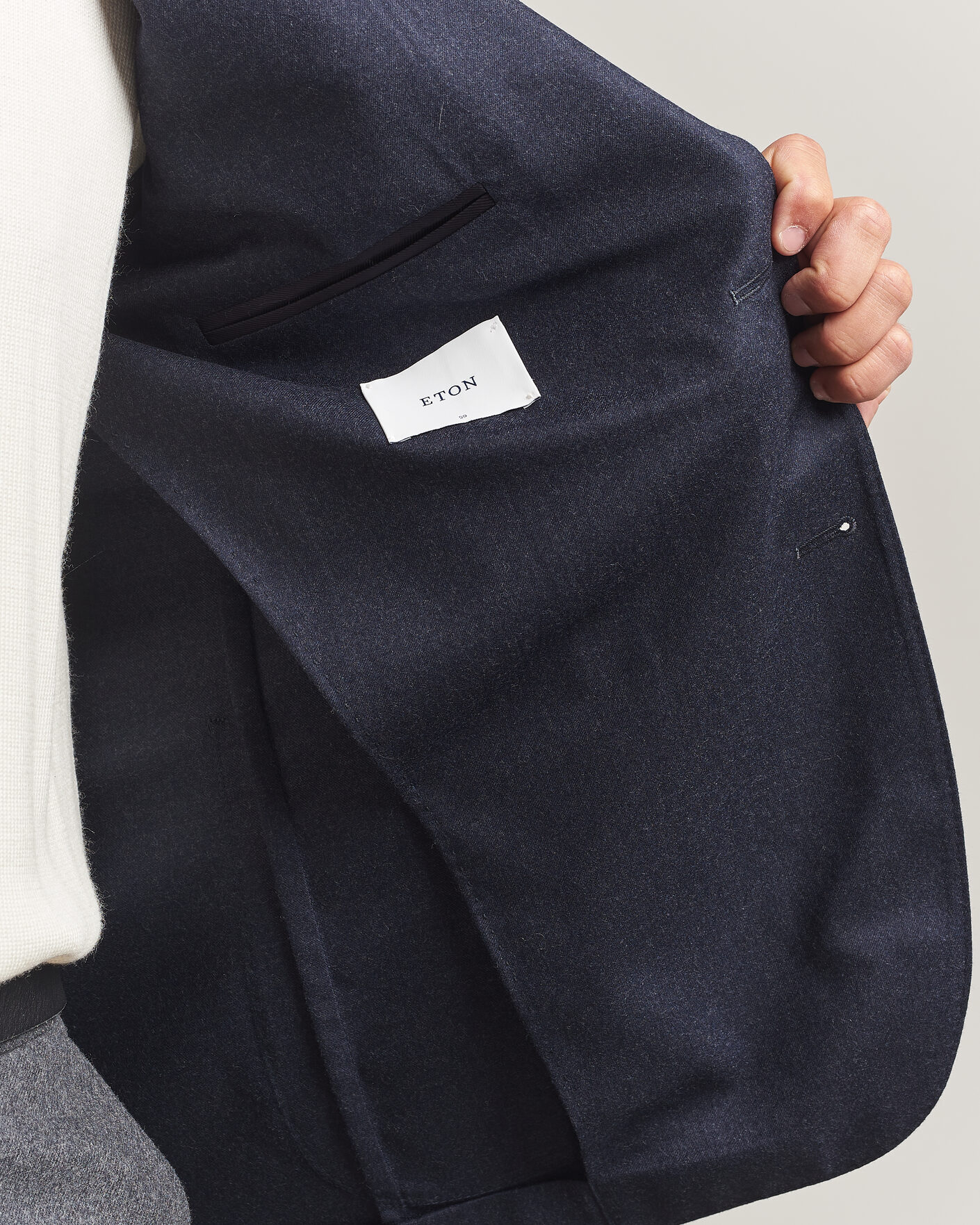 Herren | Sakkos | Eton | Wool Flannel Soft Jacket Navy Blue