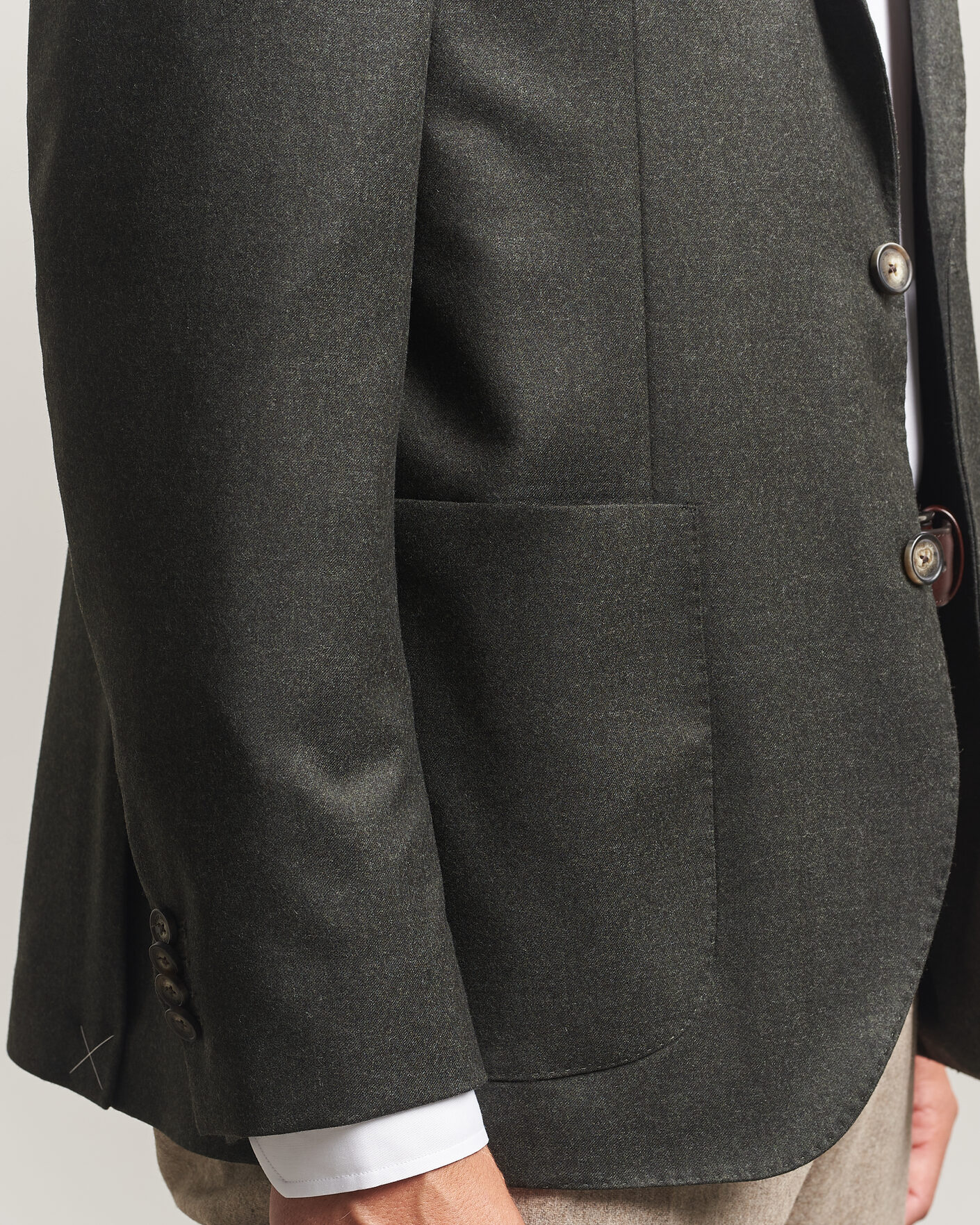 Herren | Sakkos | Eton | Wool Flannel Soft Jacket Dark Green