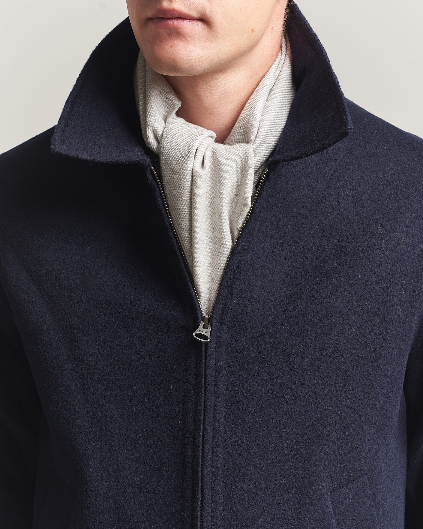 Herren | Schals | Eton | Twill Merino Wool Scarf Light Grey
